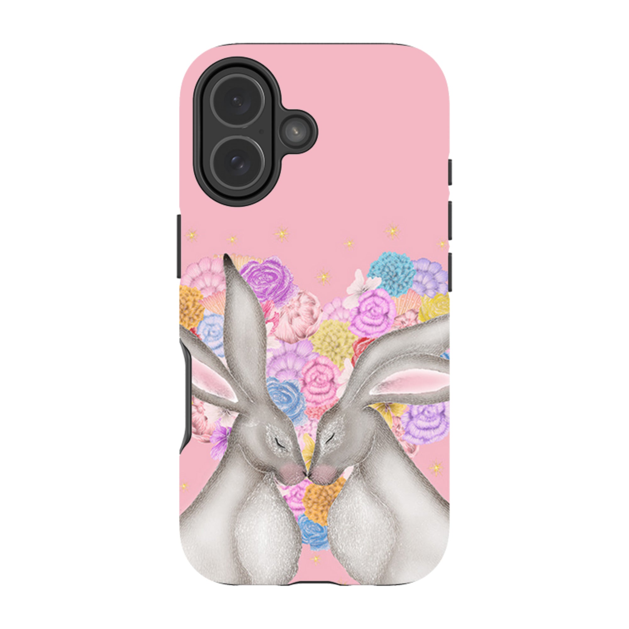 iPhone Tough Case - White Hares Rose Heart II By Catherine Rowe