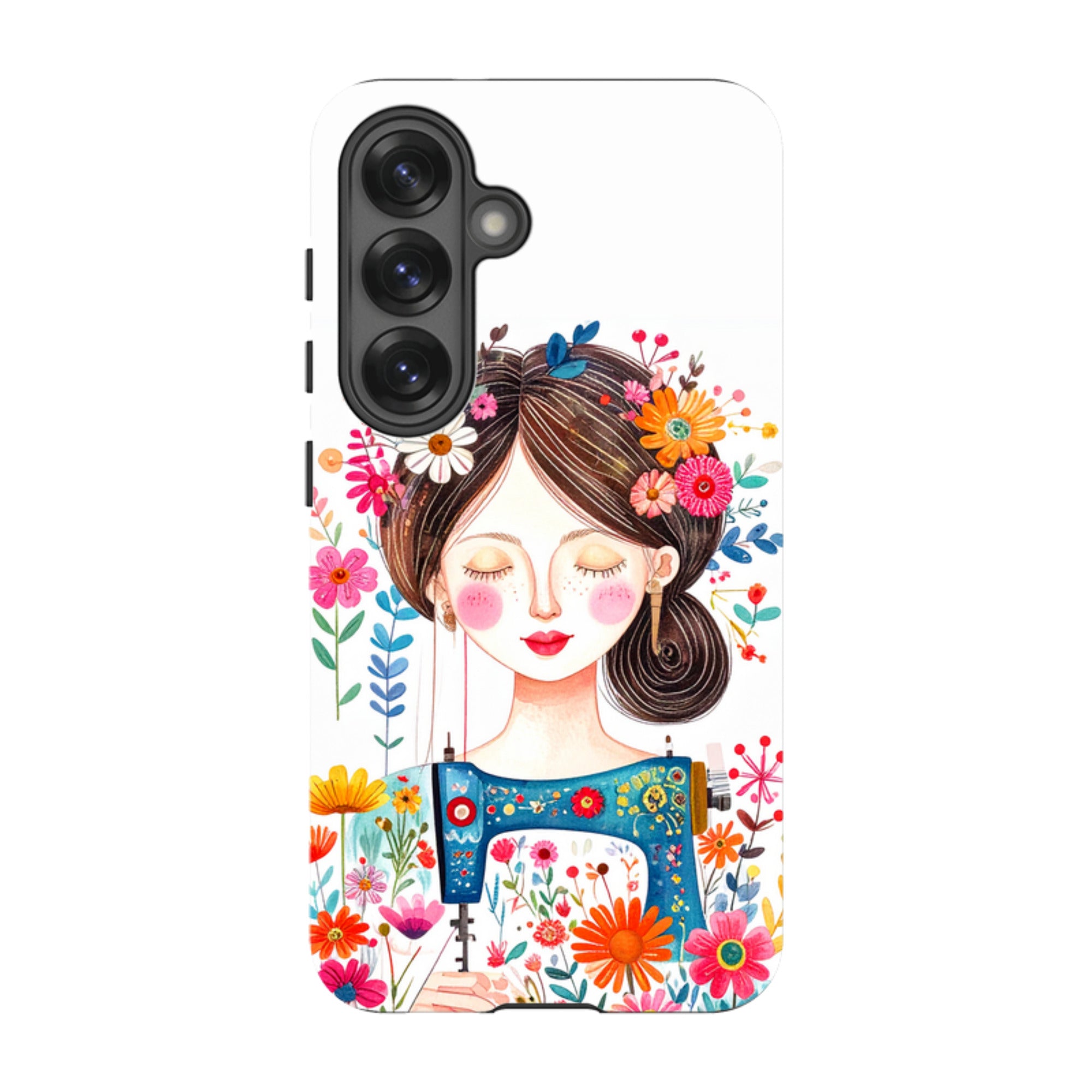 Samsung Tough  Case - Floral Sewing Lady