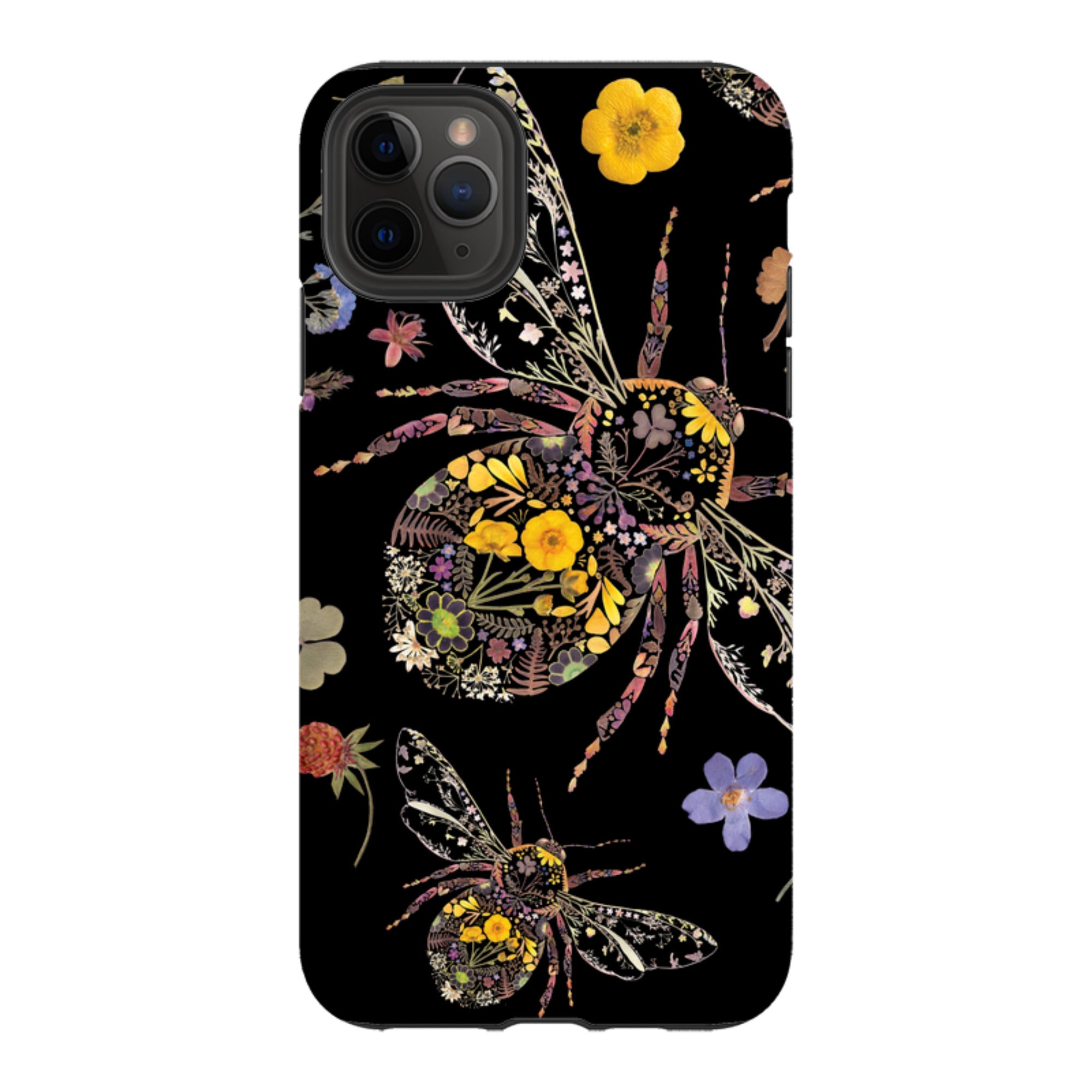 iPhone Tough Case - Floral Bumble Bees By Helen Ahpornsiri
