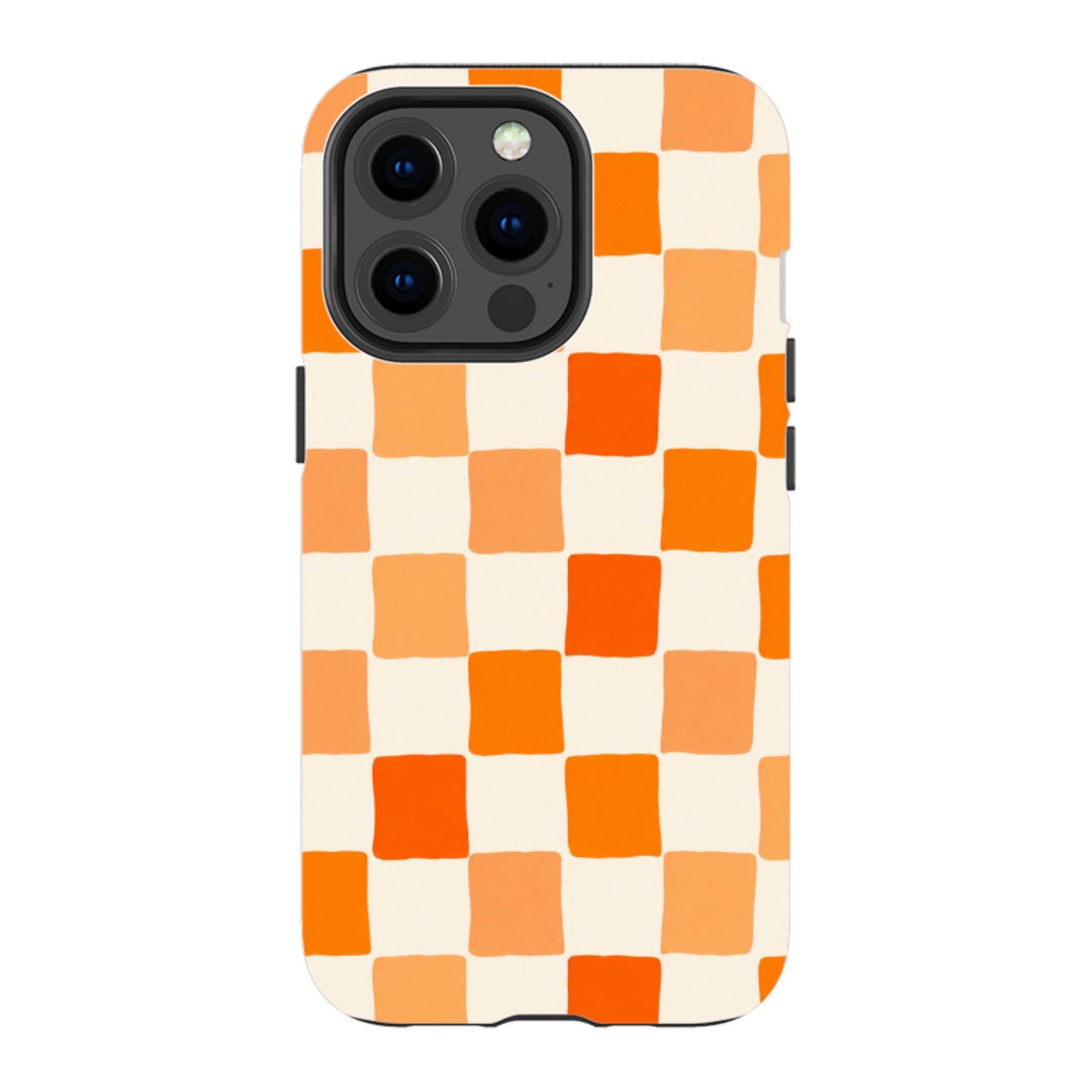 iPhone Tough Case - Orange Checkerboard