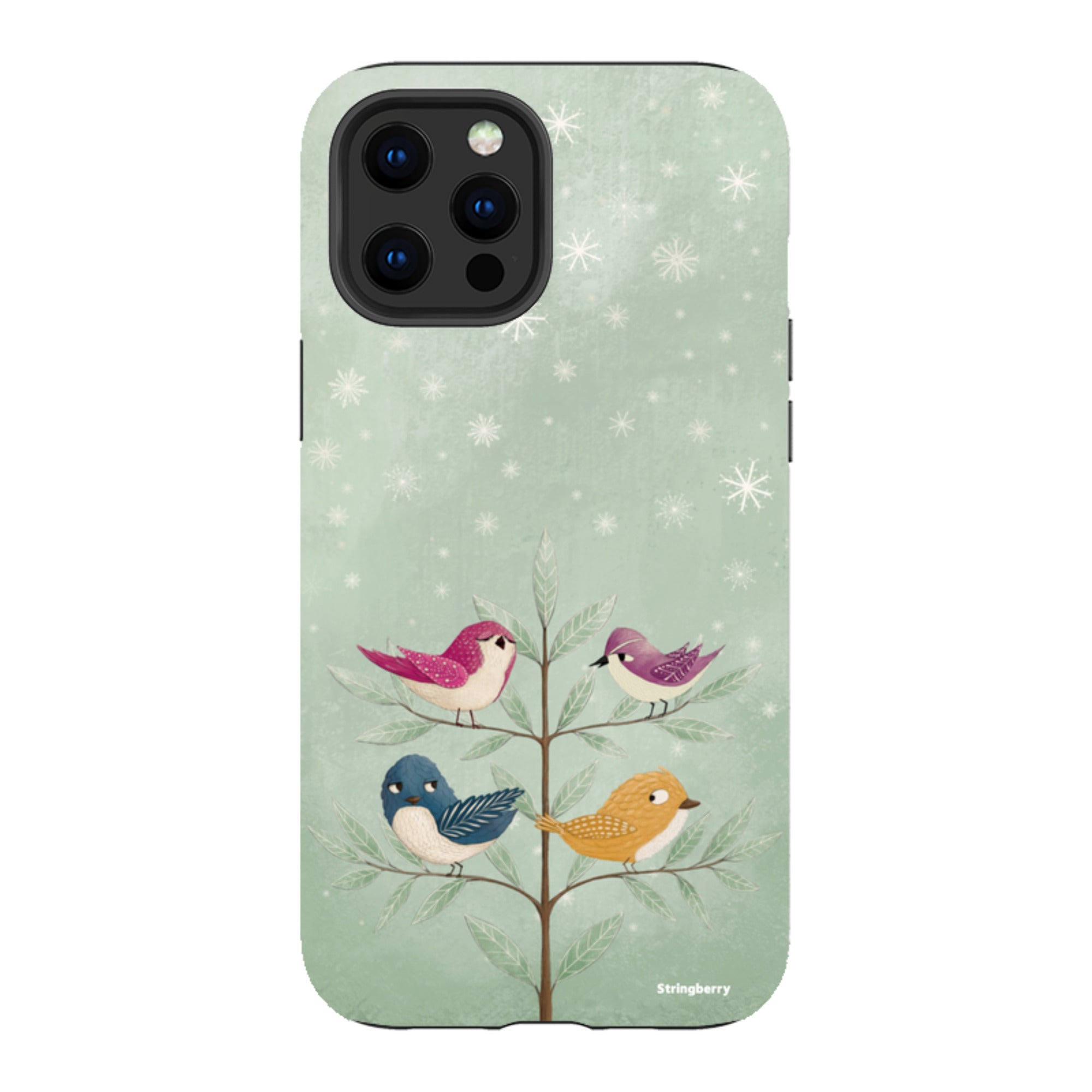 iPhone Tough Case - Garden Birds Aqua By Maja Lindberg