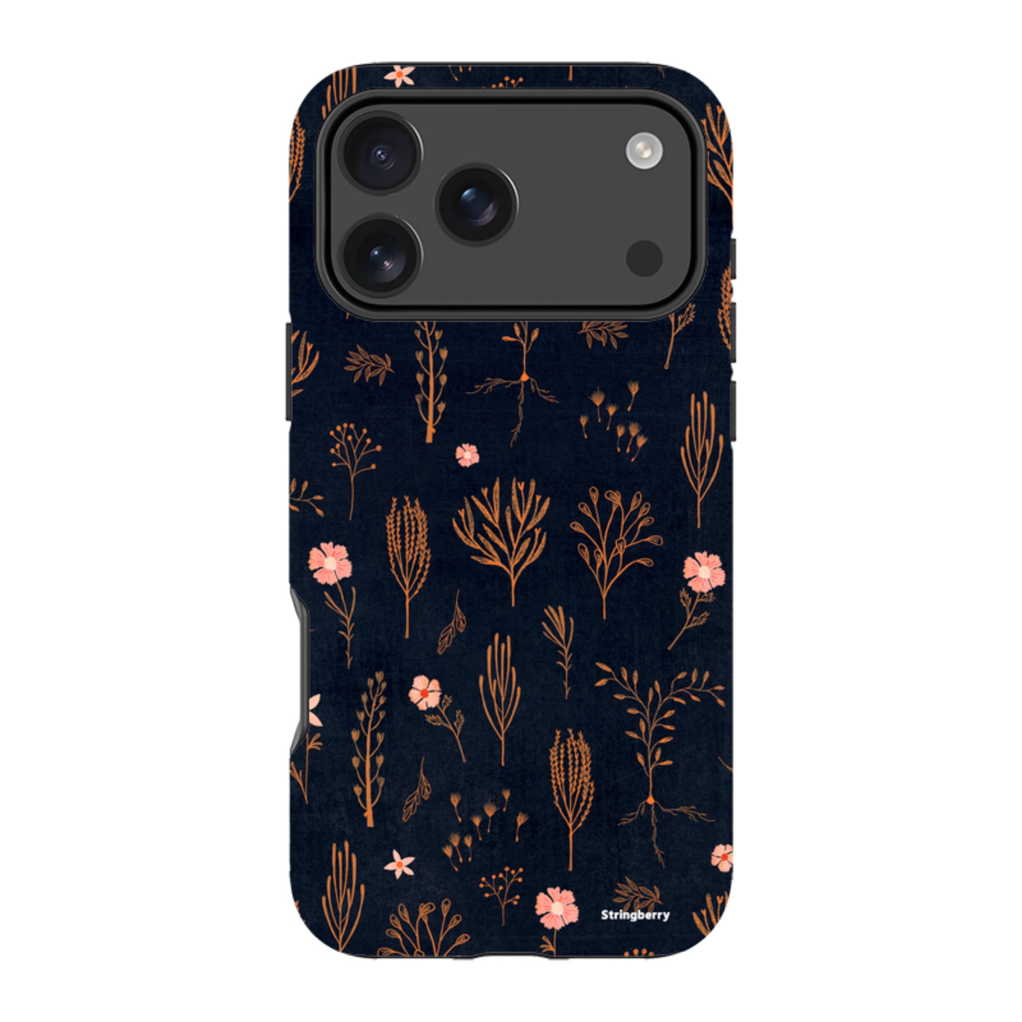 iPhone MagSafe Tough Case - Floral Light Orange and Pink By Katherine Quinn