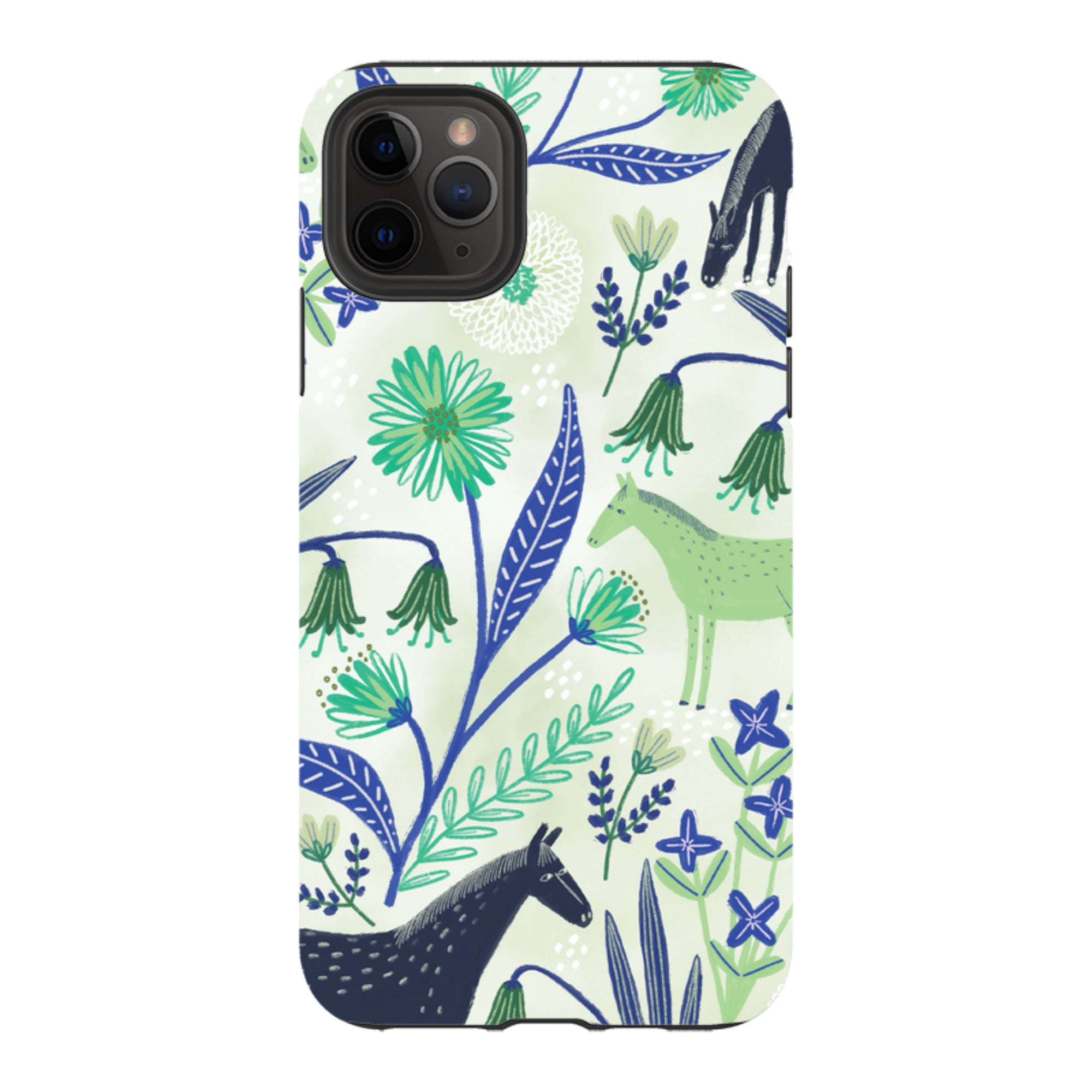 iPhone Tough Case - Wild Ponies Green By Lee Foster Wilson
