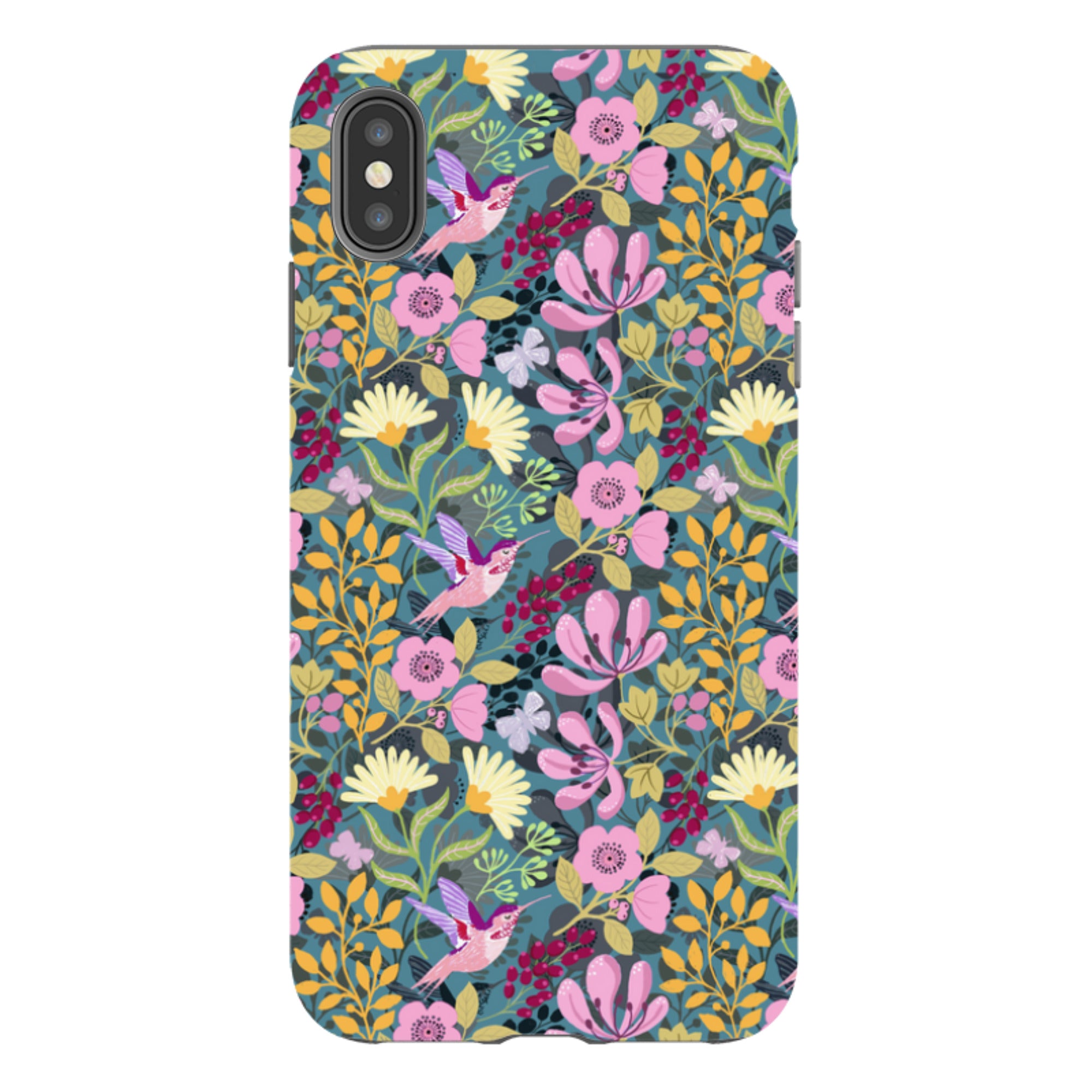 iPhone Tough Case - Hummingbird Pattern By Bex Parkin