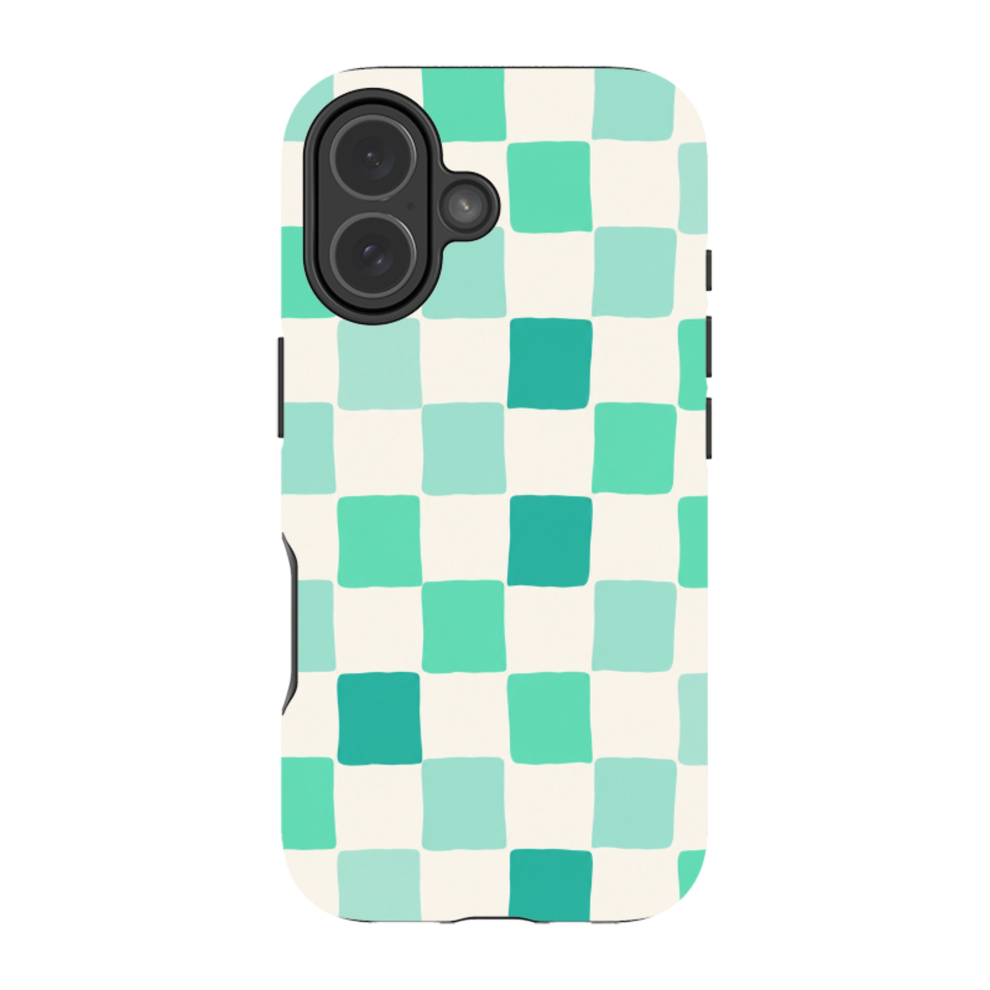 iPhone MagSafe Tough Case - Mint Green Checkerboard