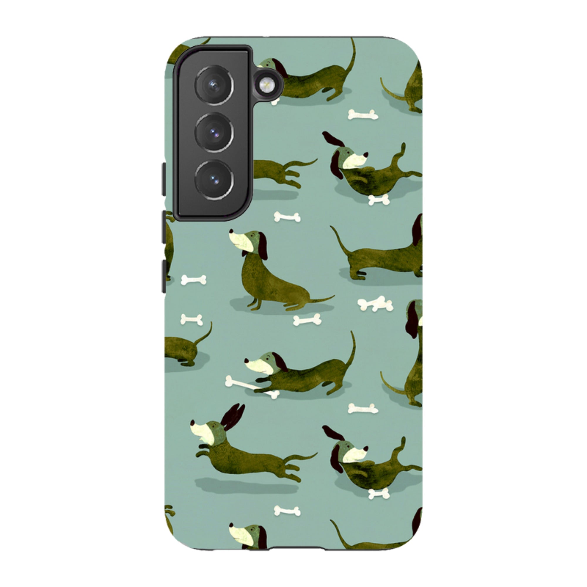 Samsung Tough Case - Dash Dogs Green By Katherine Quinn