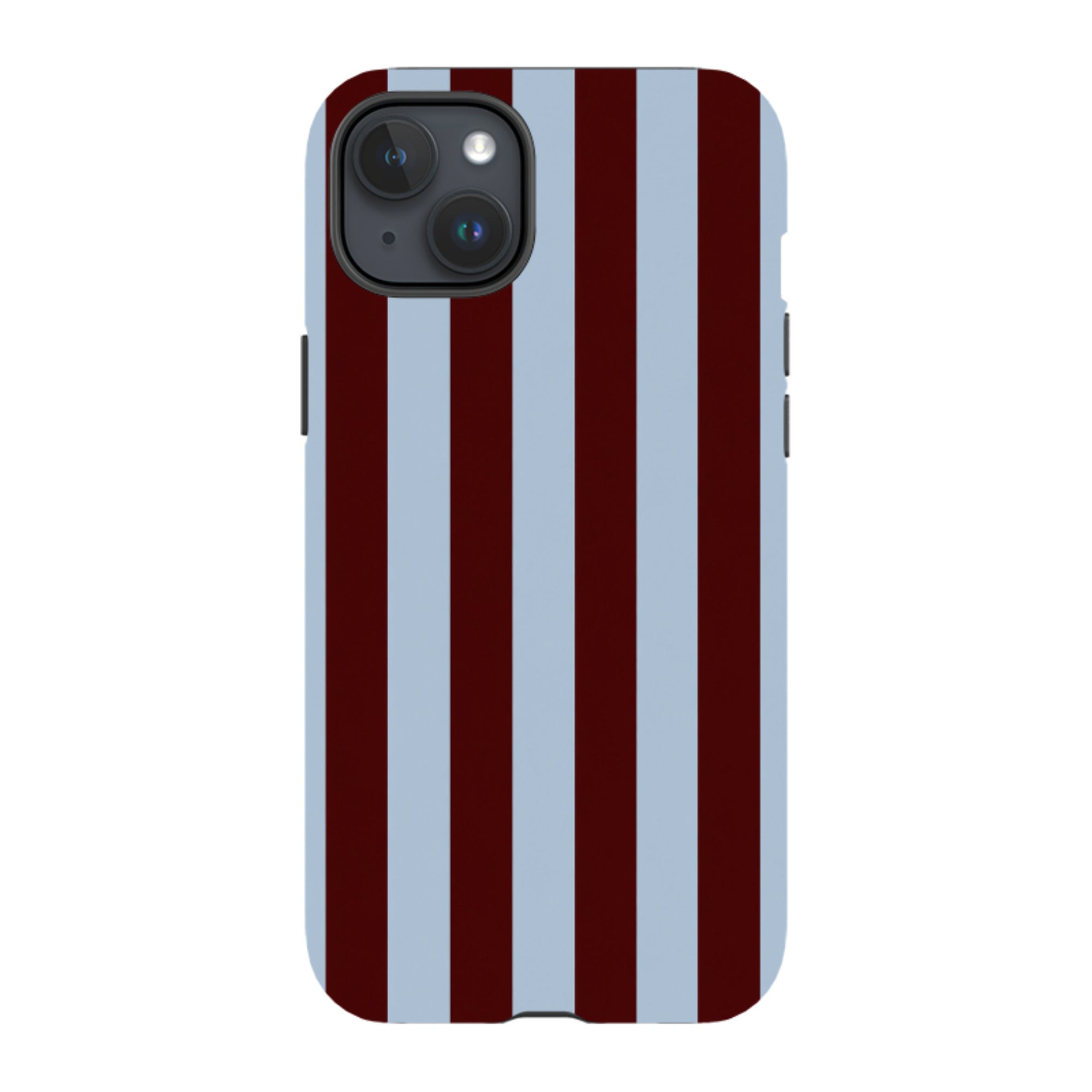 iPhone Tough Case - Claret & Sky Blue Stripe