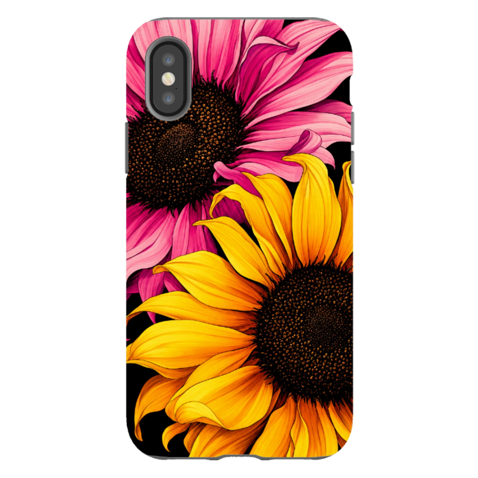 iPhone Tough Case - Yellow & Pink Sunflower