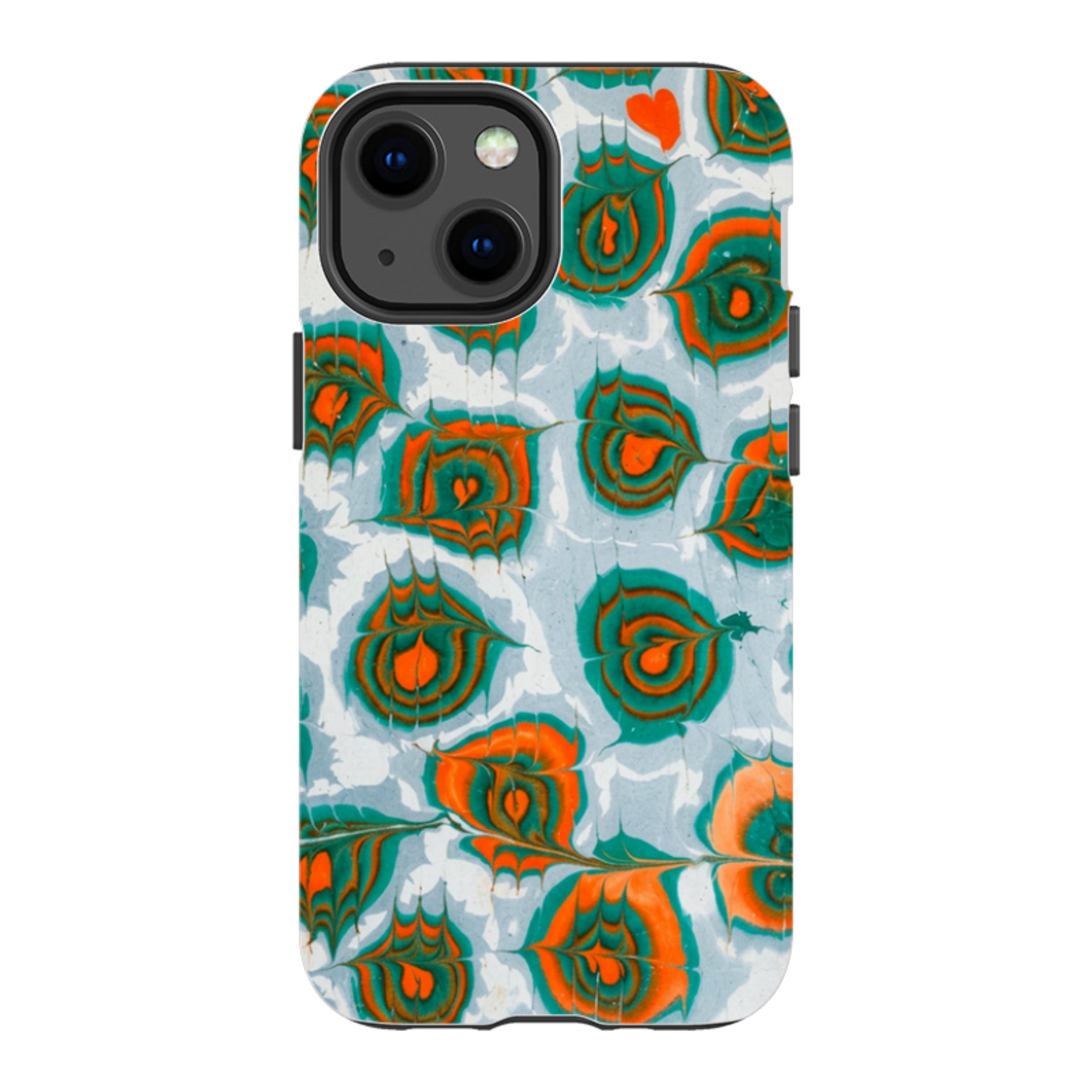 iPhone Tough Case - Teal & Orange Marble