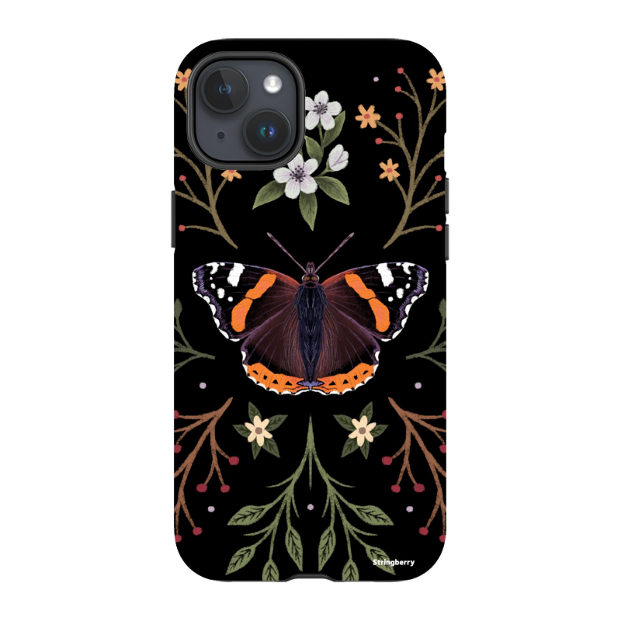 iPhone MagSafe Tough Case -  Red Admiral Butterfly By Anna Stead