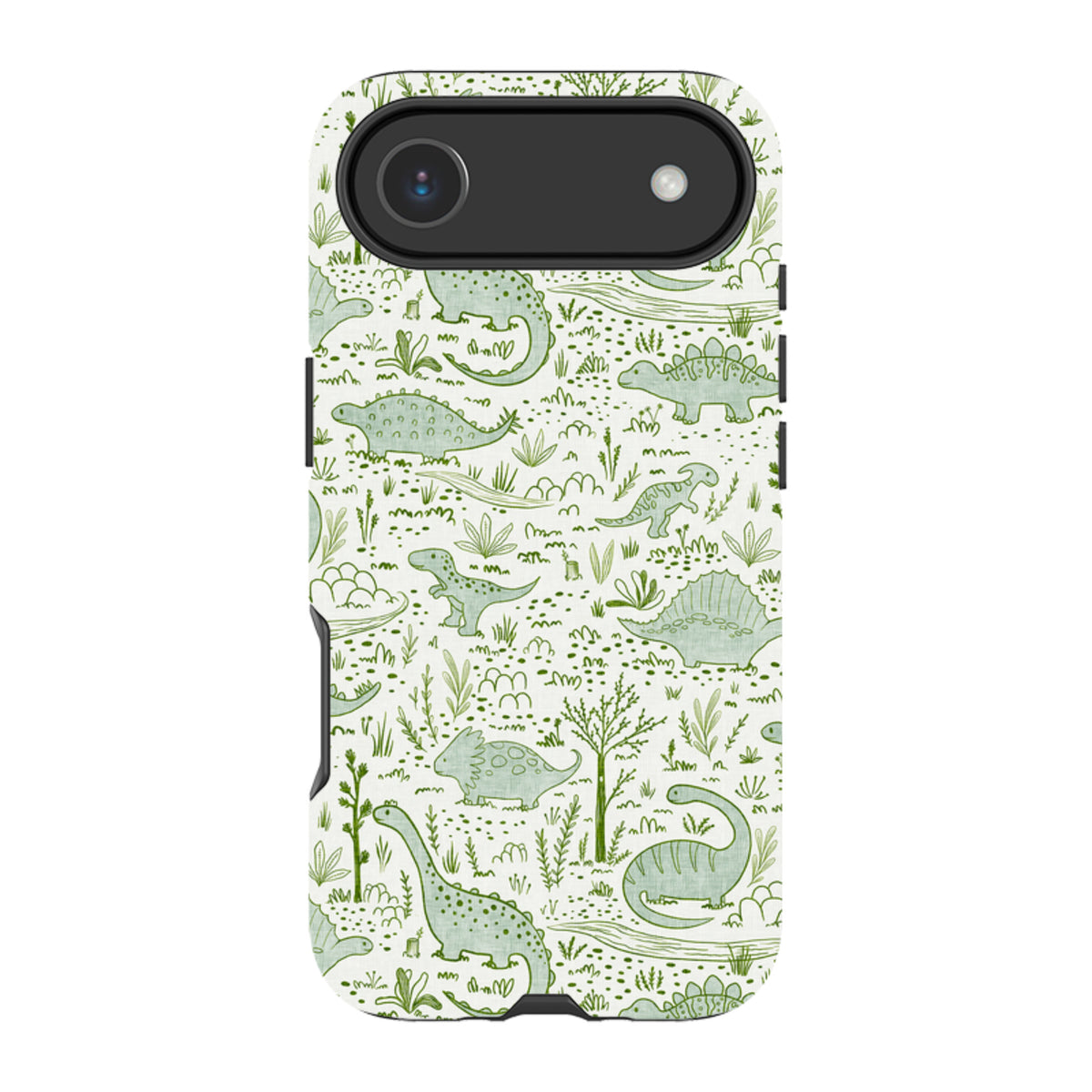 iPhone Tough Case - Dinosaur line green By Katherine Quinn