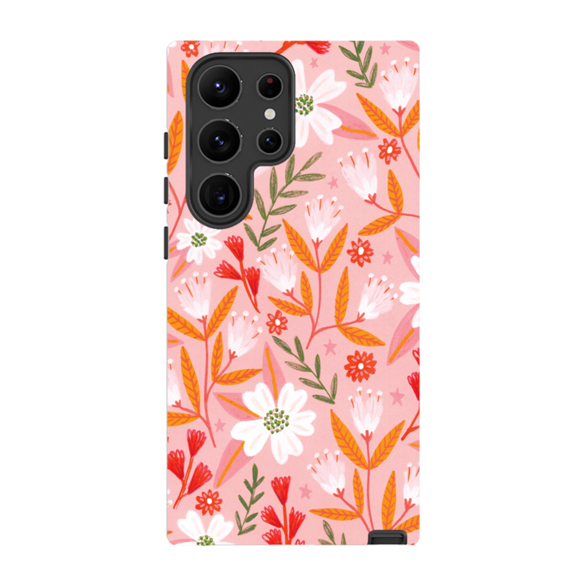 Samsung Tough Case - Pink And Orange Florals By Lee Foster Wilson