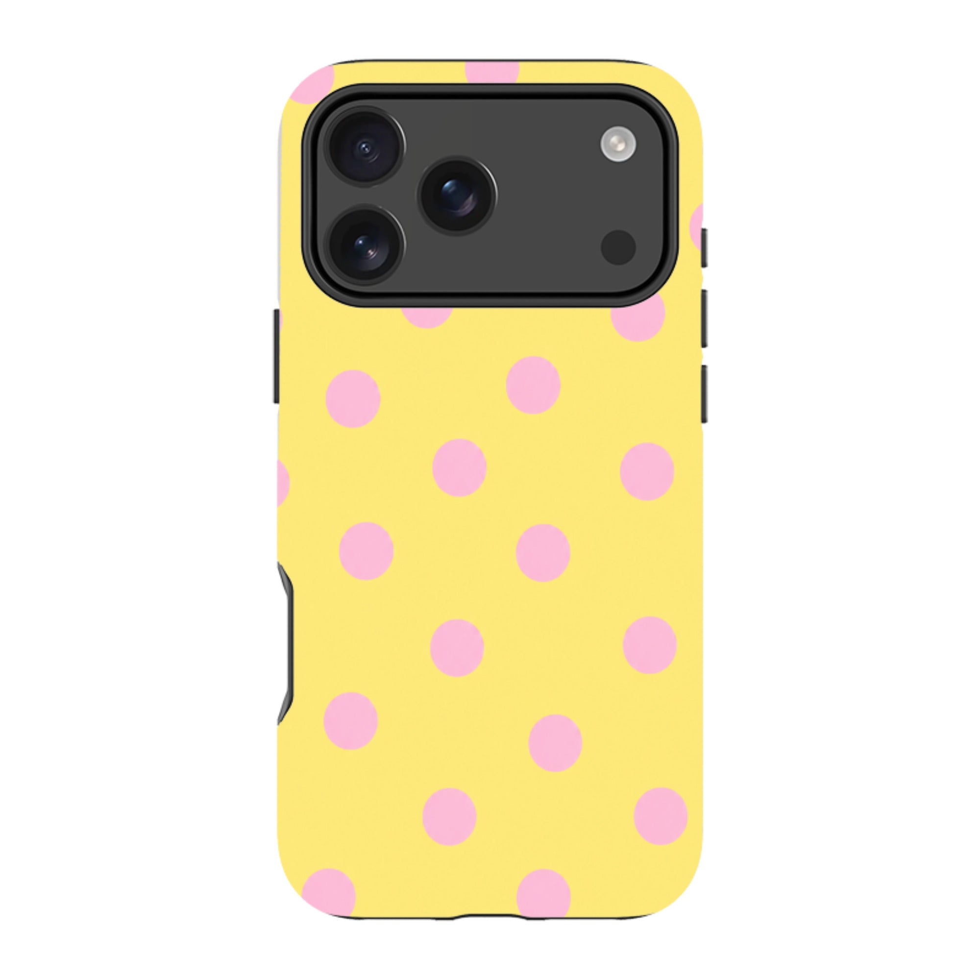 iPhone MagSafe Tough Case - Yellow & Pink Polka Dot