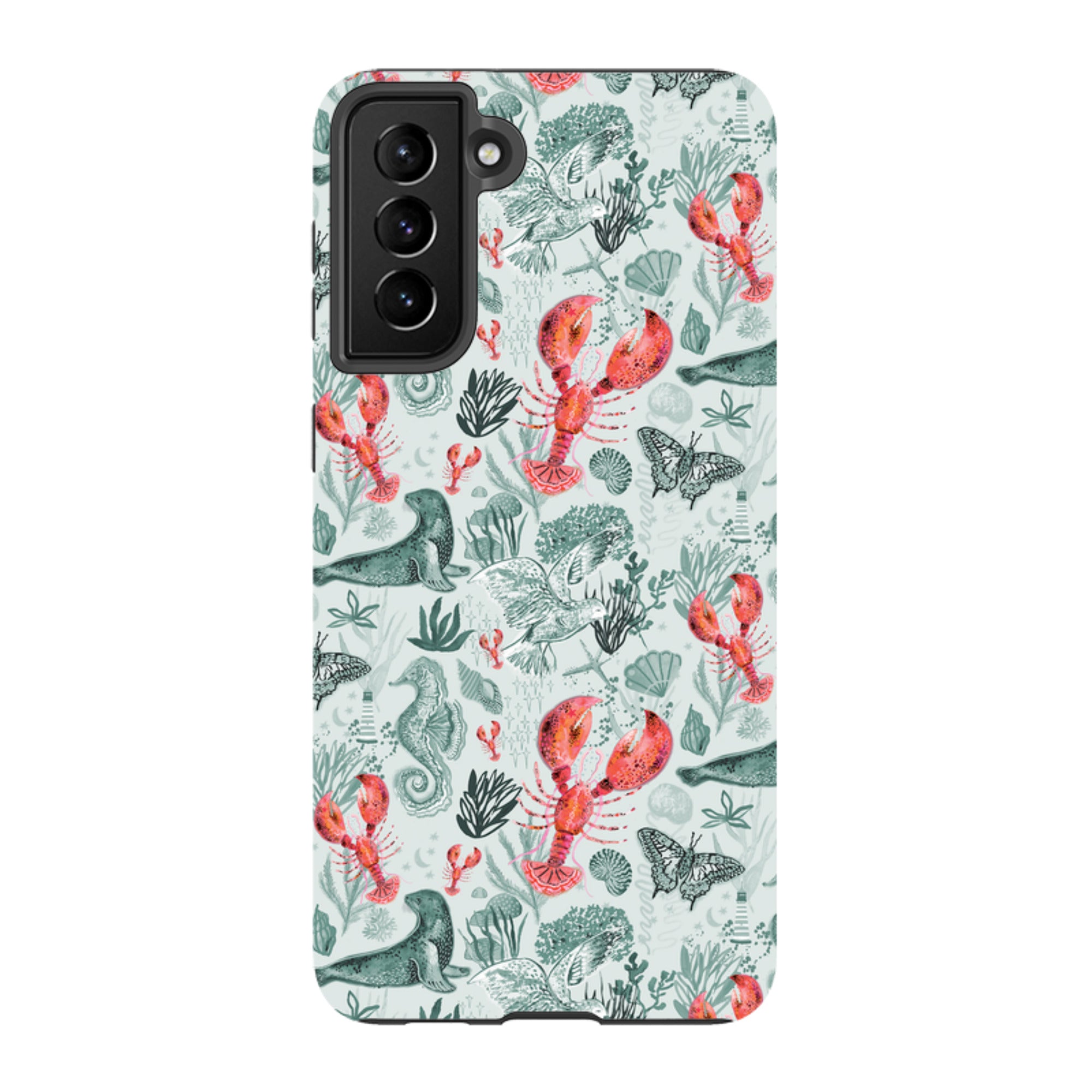 Samsung Tough  Case - Teal Seals and Lovely Lobsters By Emma Frances Grant