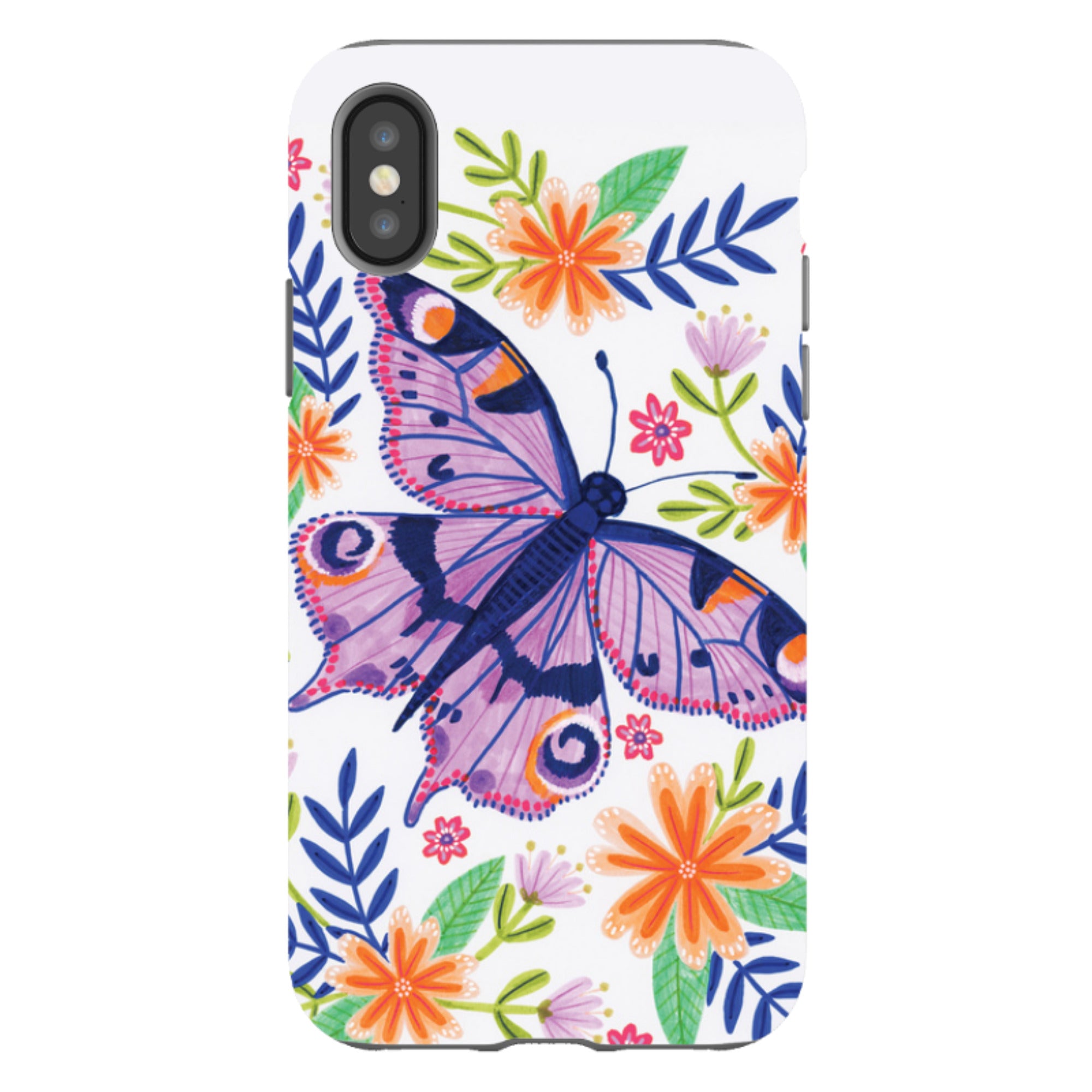 iPhone Tough Case - Floral Lilac Butterfly By Lee Foster Wilson