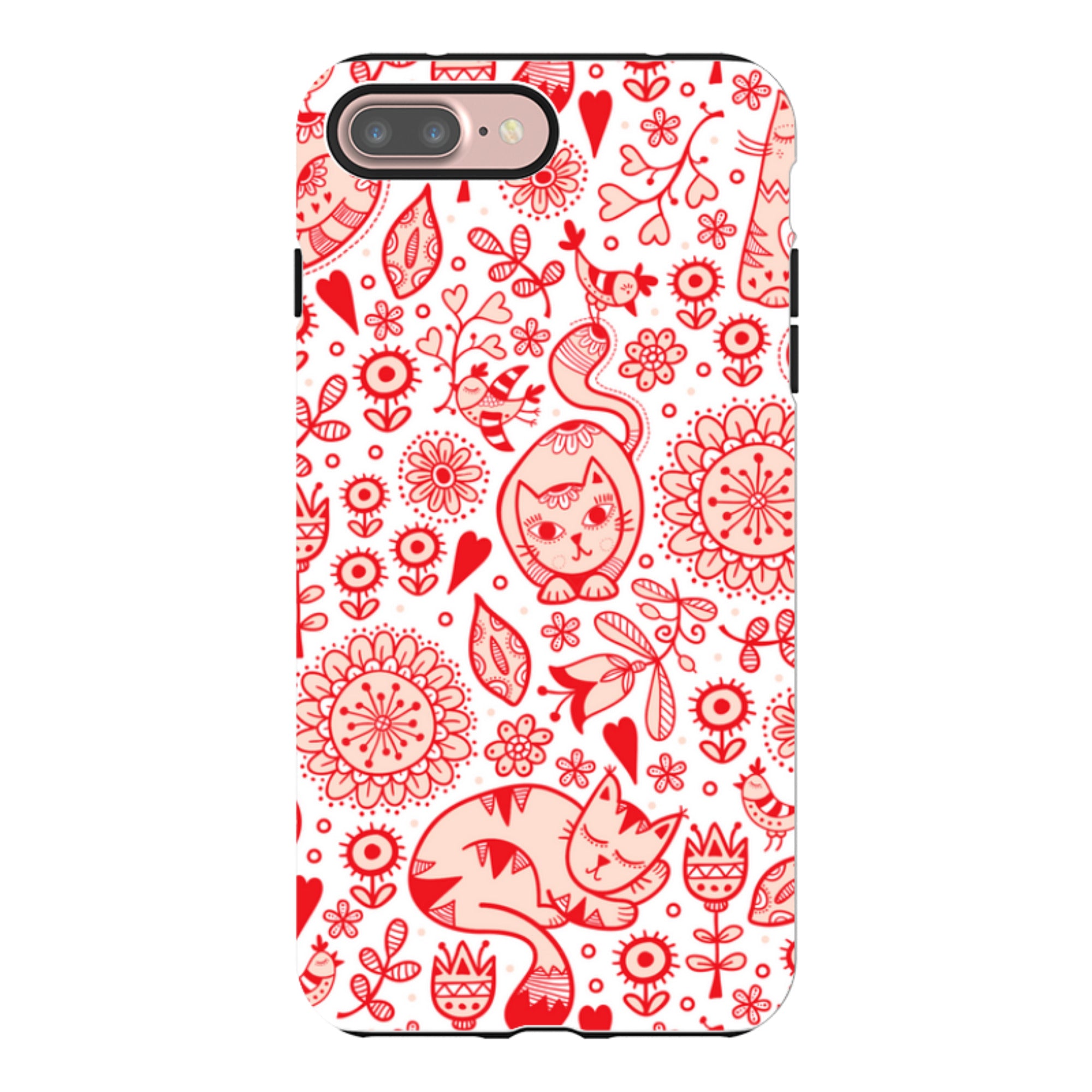 iPhone Tough Case - Red Cats By Suzy Taylor