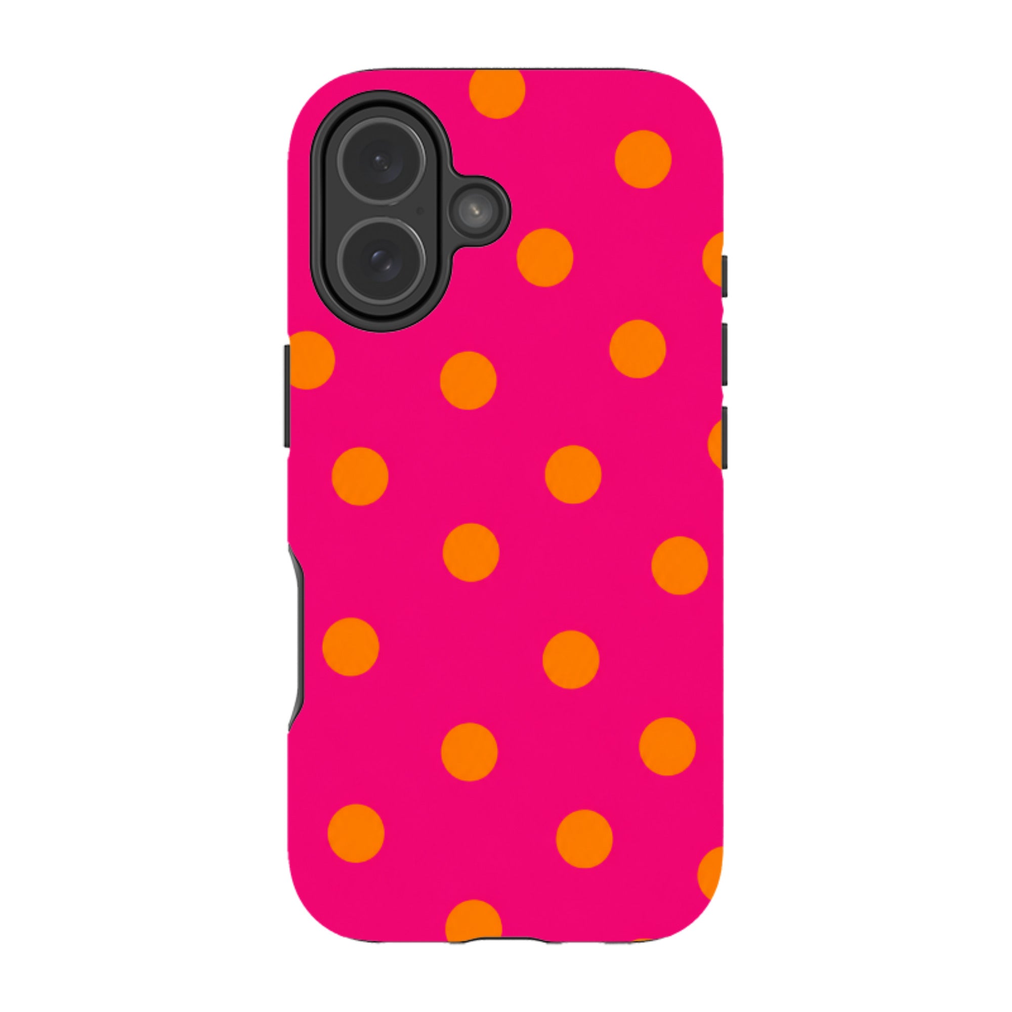 iPhone MagSafe Tough Case - Hot Pink & Orange Polka Dot