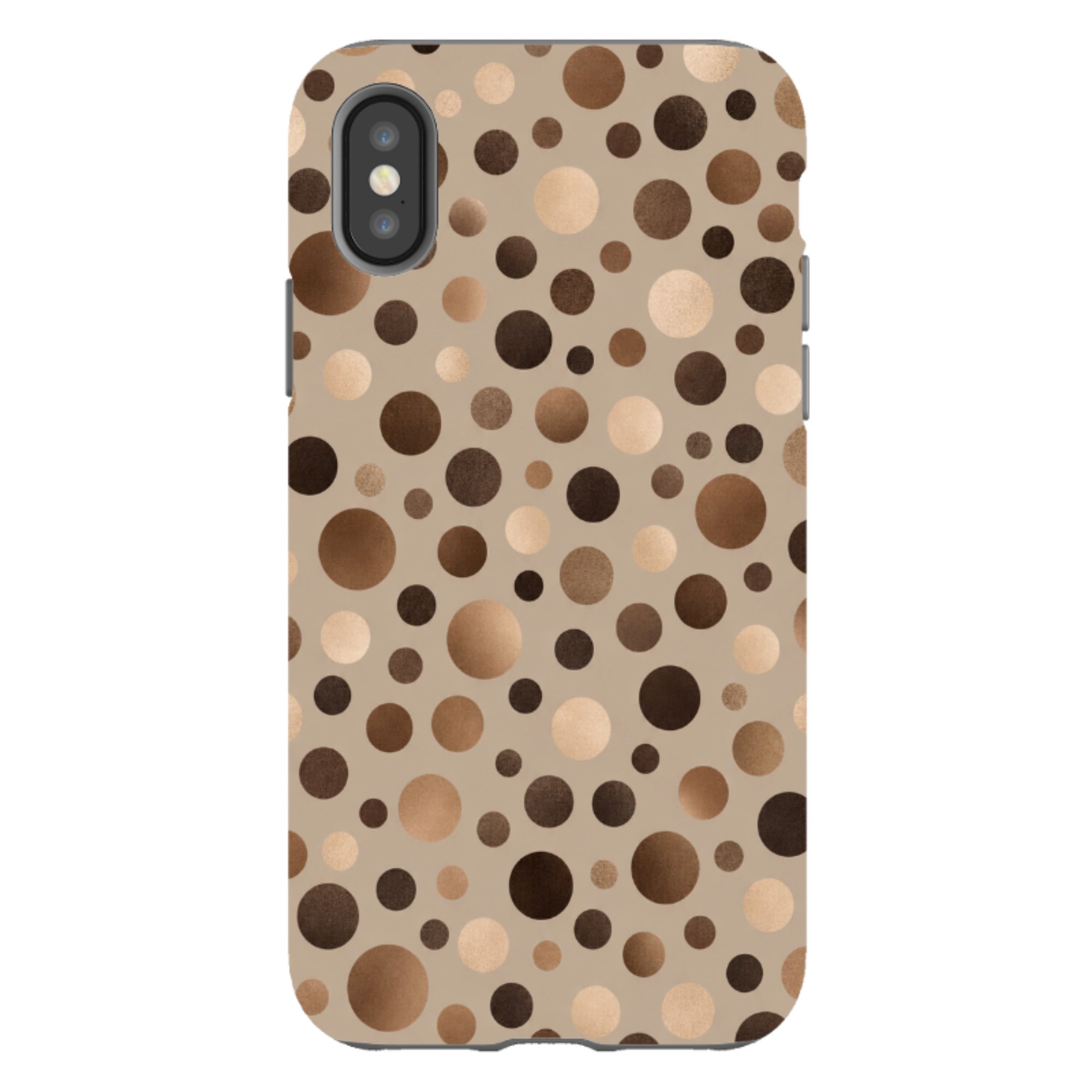 iPhone Tough Case - Rose Gold Polka Dot