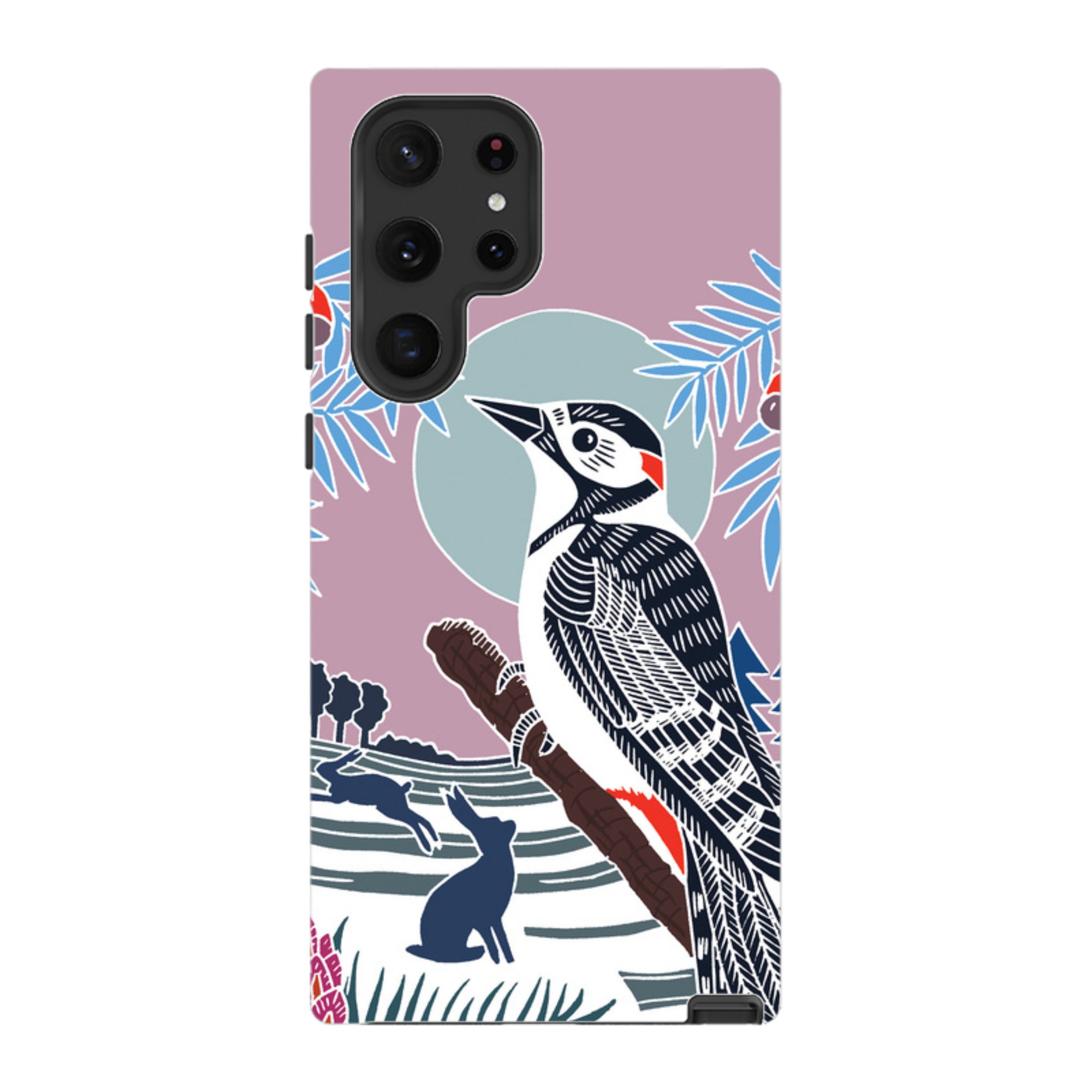 Samsung Tough Case - Woodpecker Pale By Kate Heiss