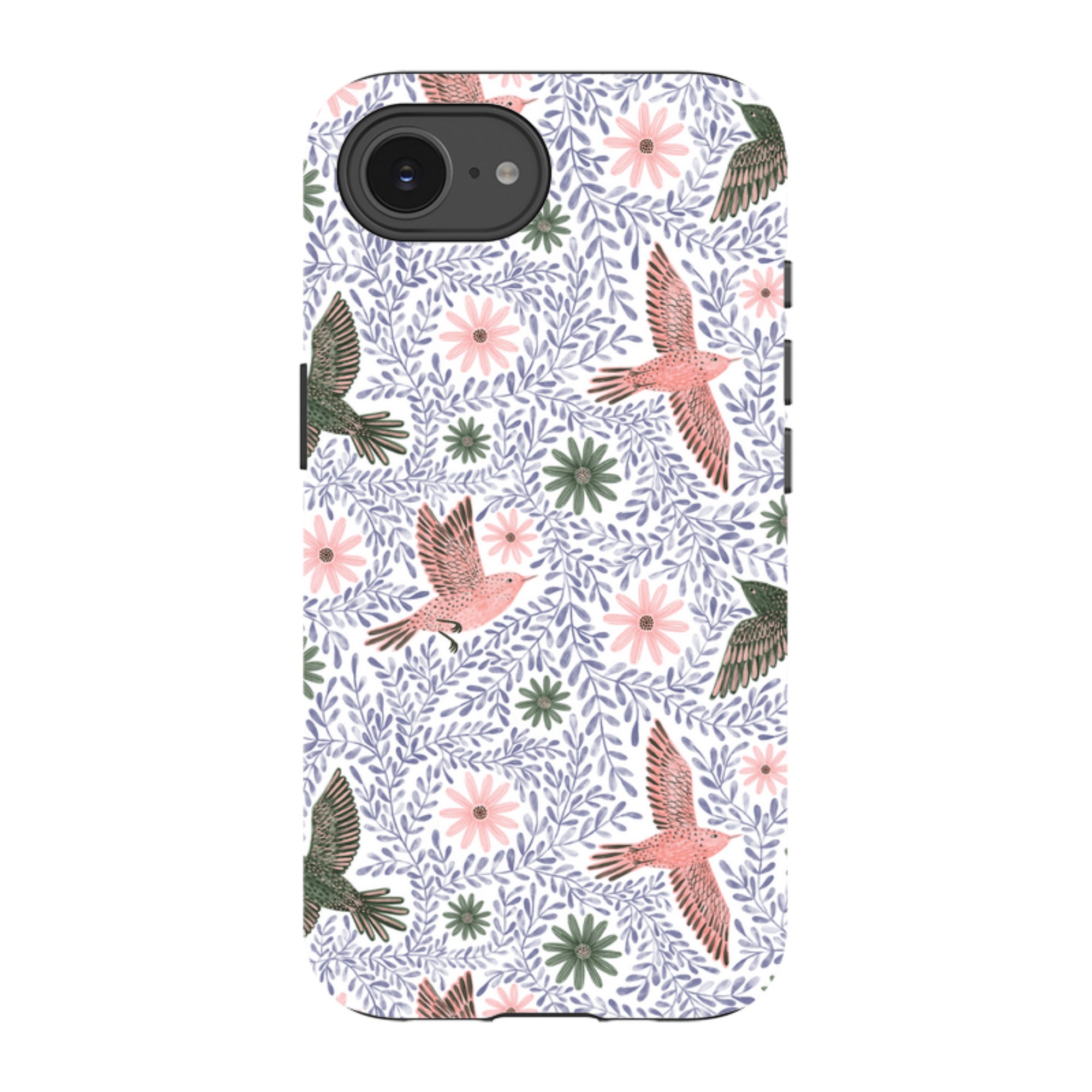 iPhone Tough Case - Bird Pattern Blue By Lee Foster Wilson