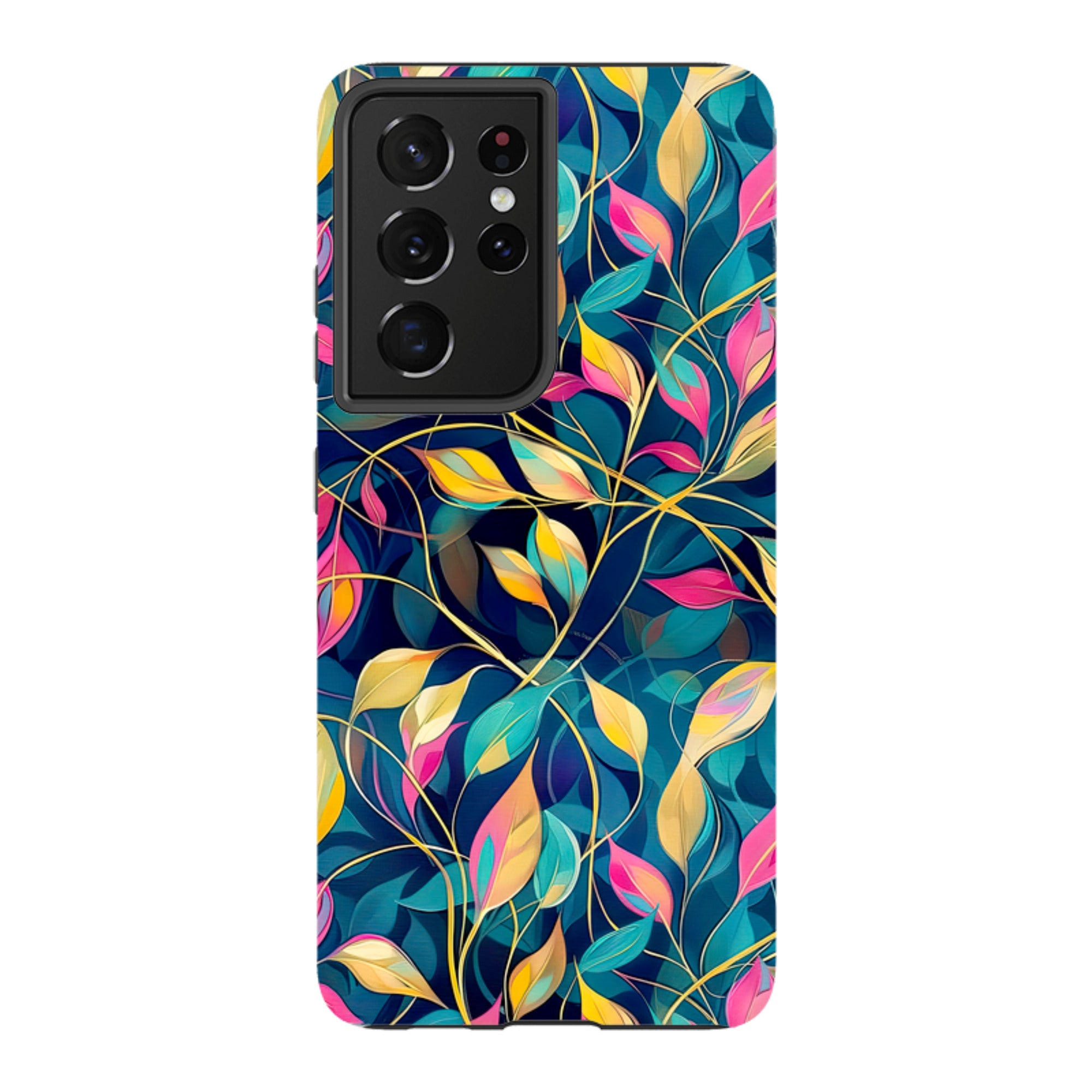 Samsung Tough Case - Pink and Teal Leaves