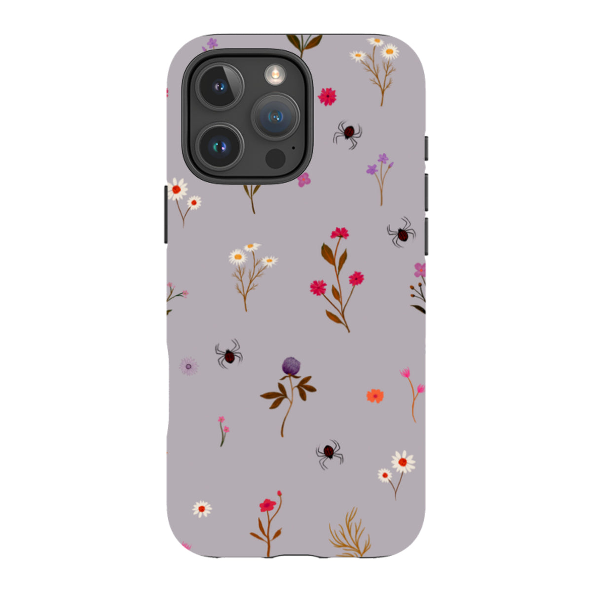 iPhone Tough Case - Florals and Spiders - Mauve By Katherine Quinn