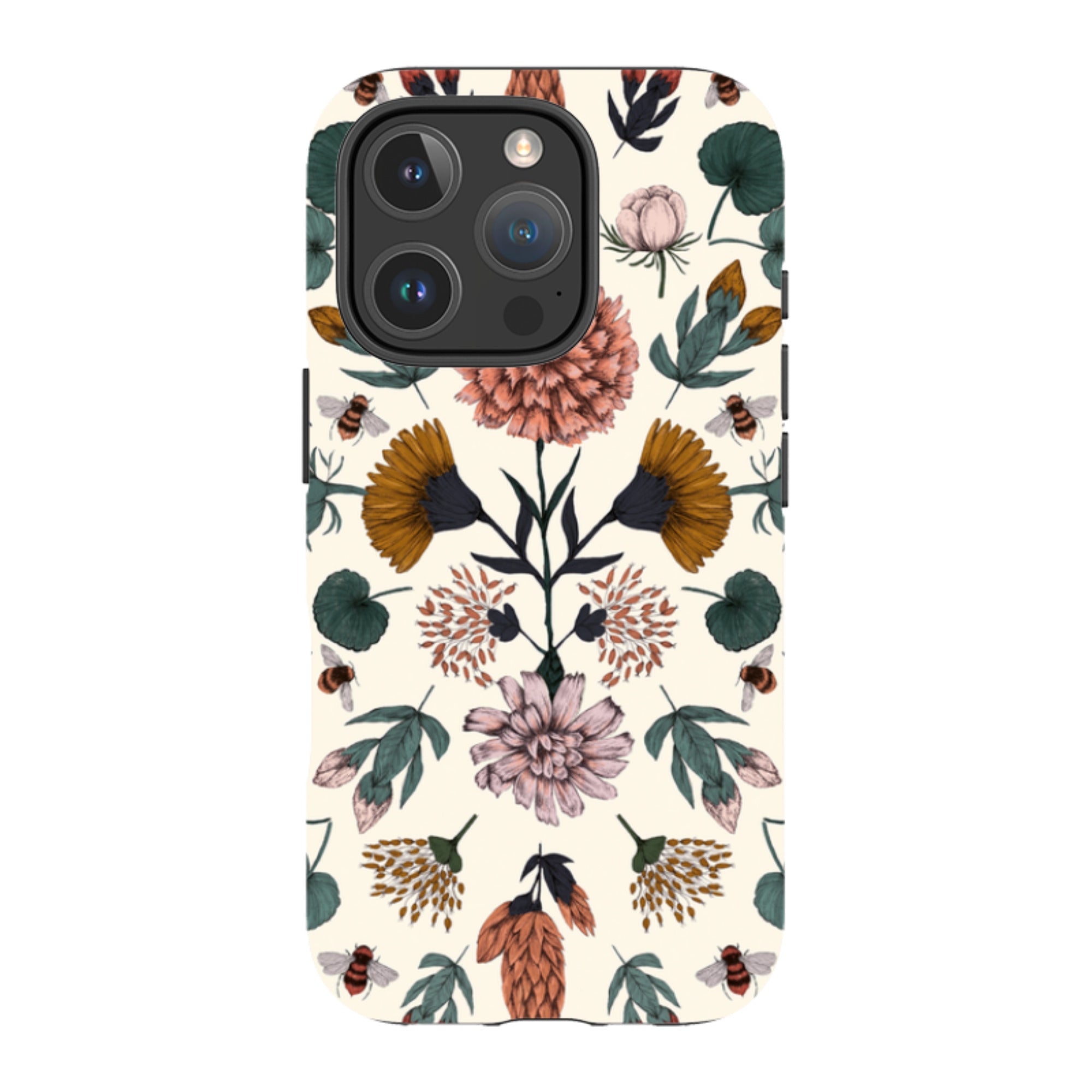 iPhone Tough Case - Floral Bees By Jade Mosinski