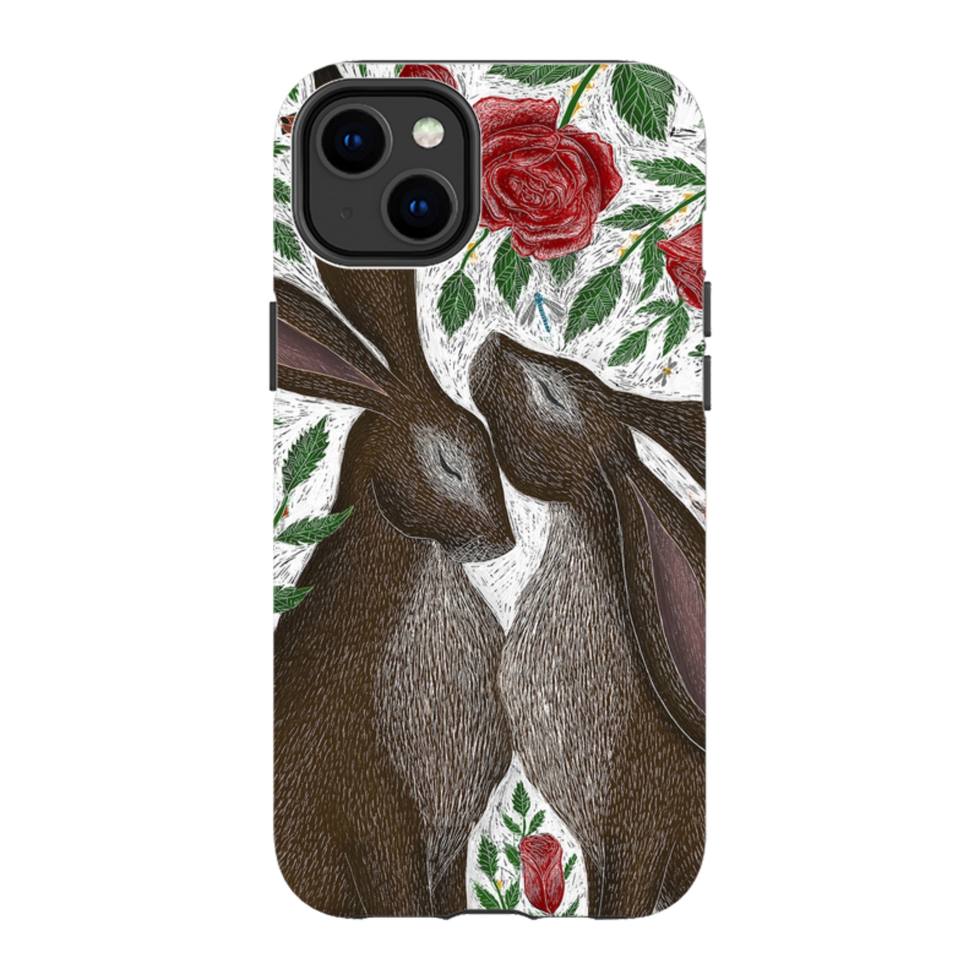 iPhone MagSafe Tough Case - Hares and Red Roses By Catherine Rowe