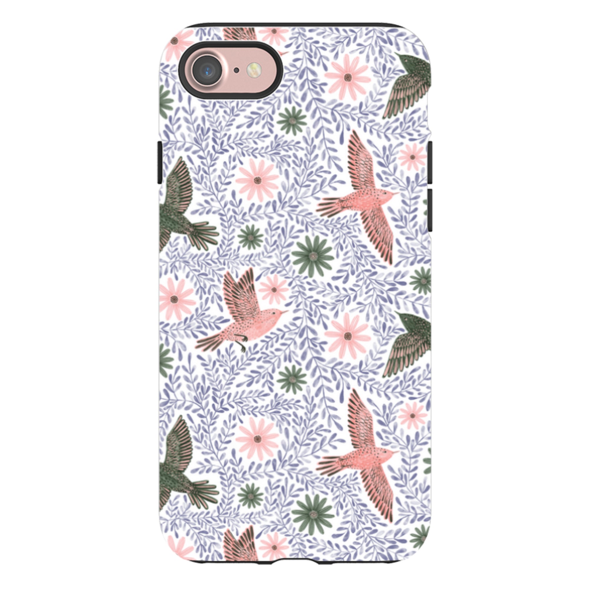 iPhone Tough Case - Bird Pattern Blue By Lee Foster Wilson