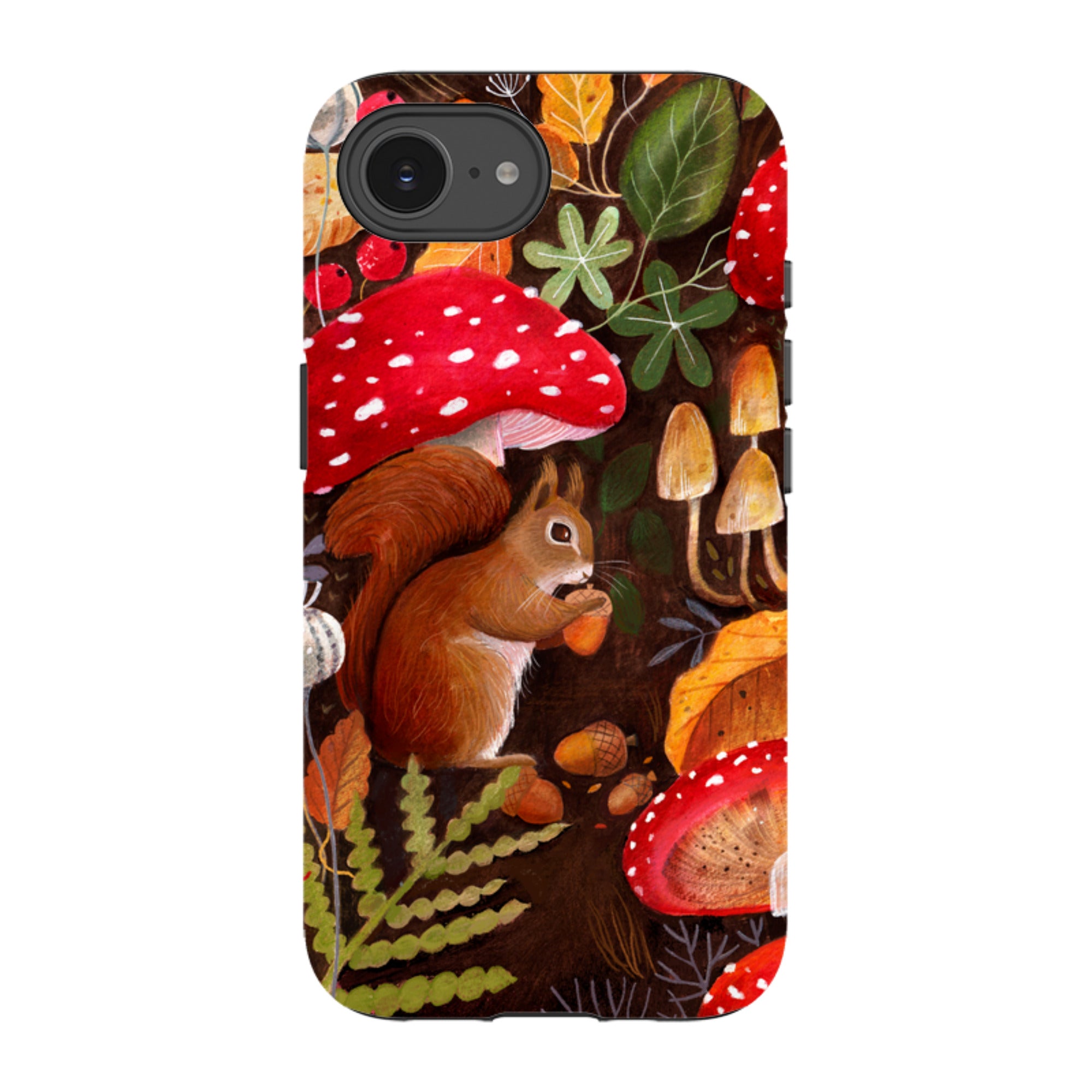 iPhone Tough Case - Squirrel Mushrooms By Bex Parkin