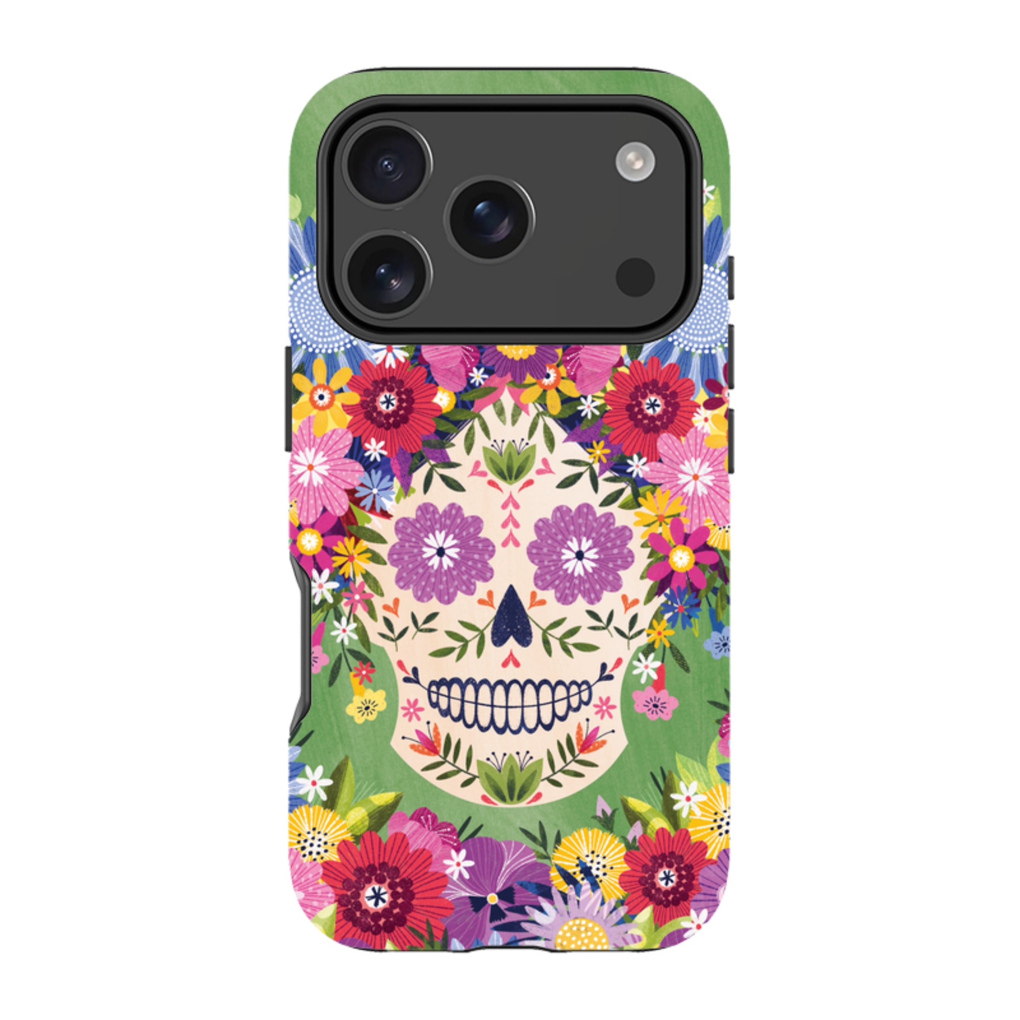 iPhone Tough Case - Sugar Skull Green By Ali Brookes