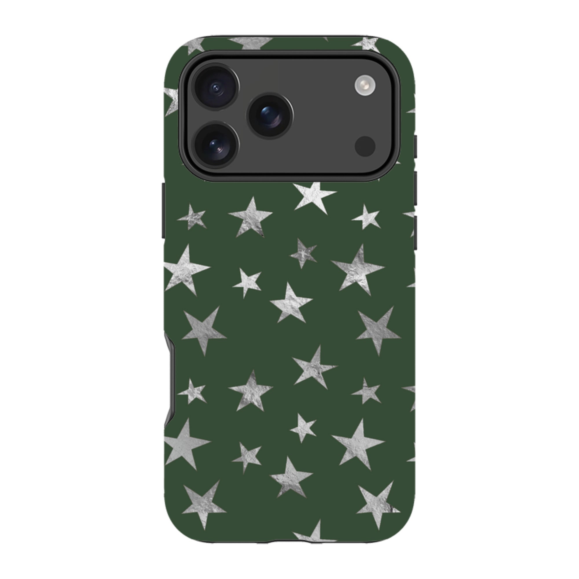 iPhone Tough Case - Green and Silver Stars