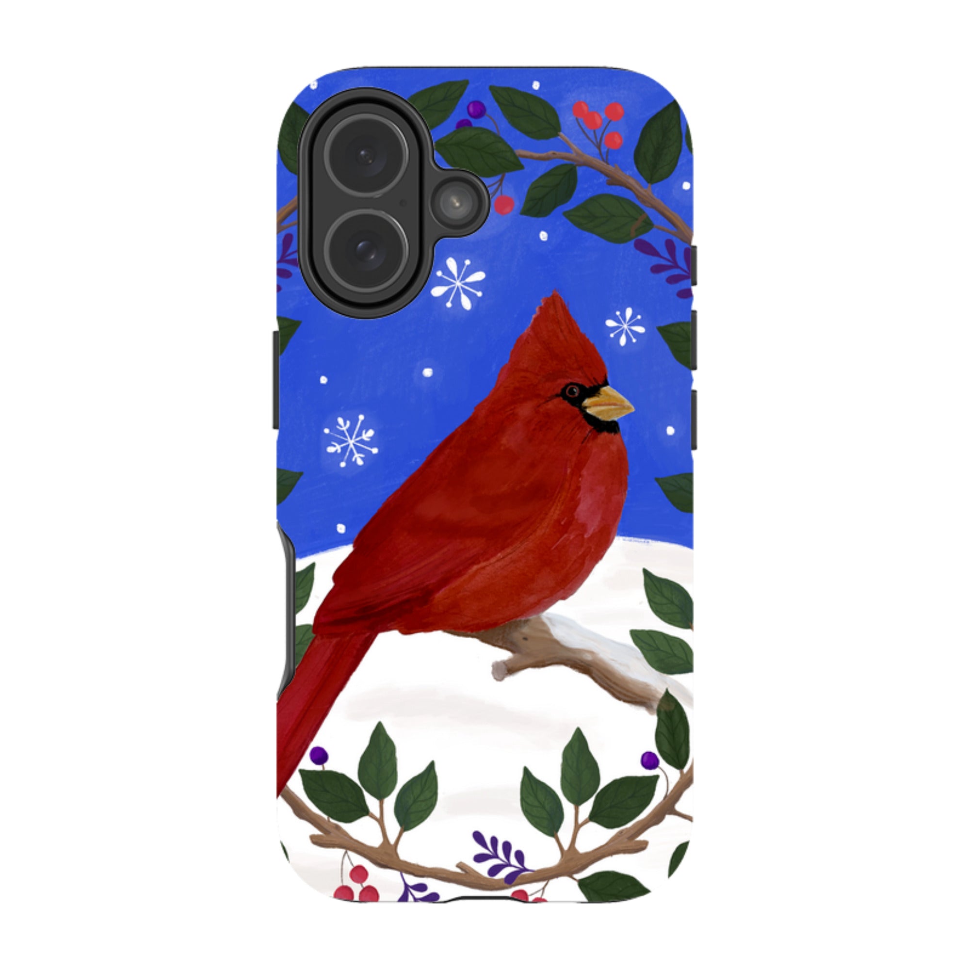 iPhone Tough Case - Cardinal Wreath By Bex Parkin