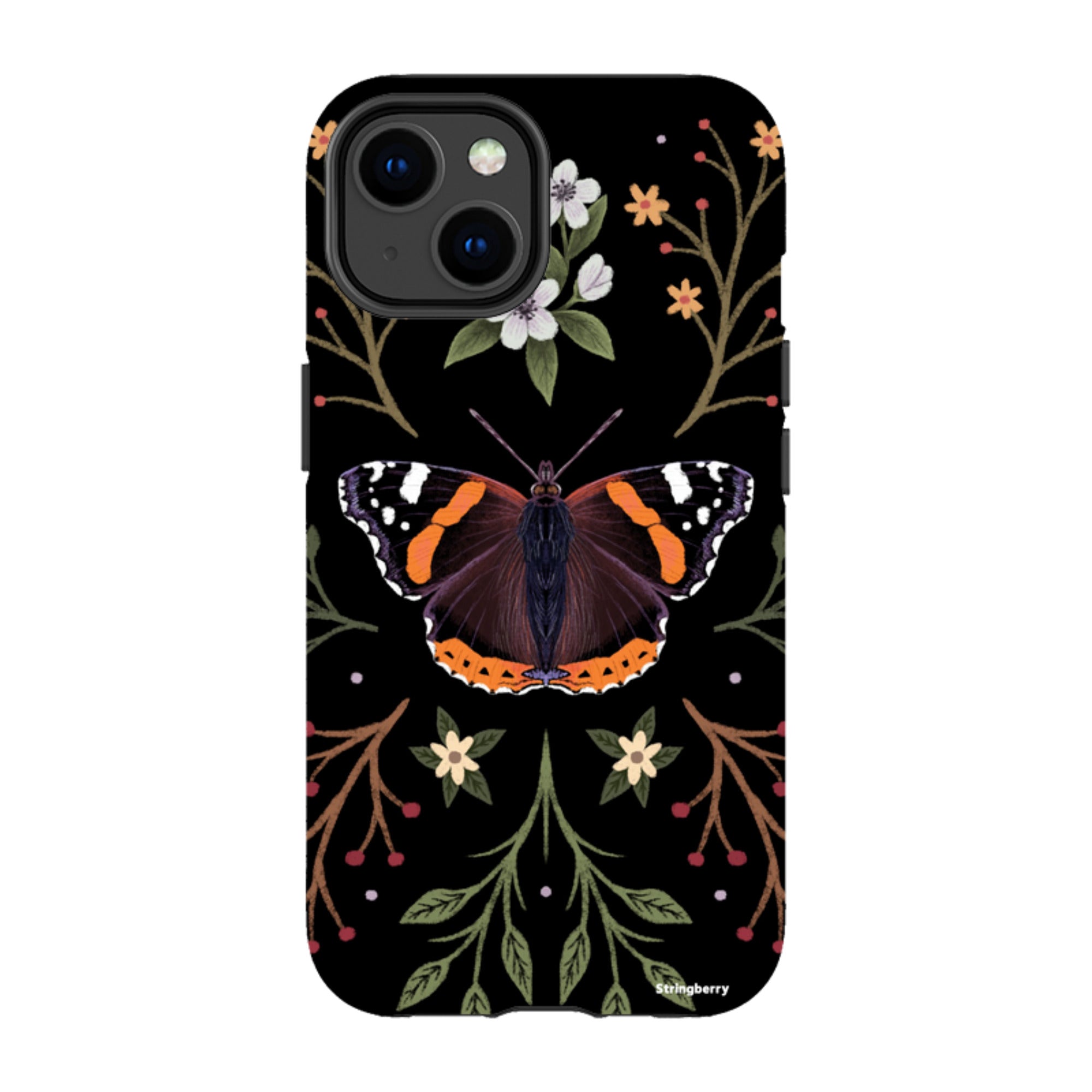 iPhone Tough Case - Red Admiral Butterfly By Anna Stead