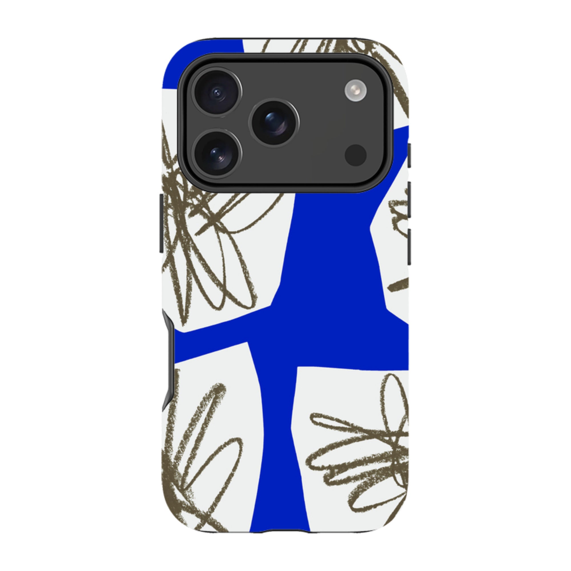 iPhone MagSafe Tough Case - Blue Collage Flower By Kitty Joseph