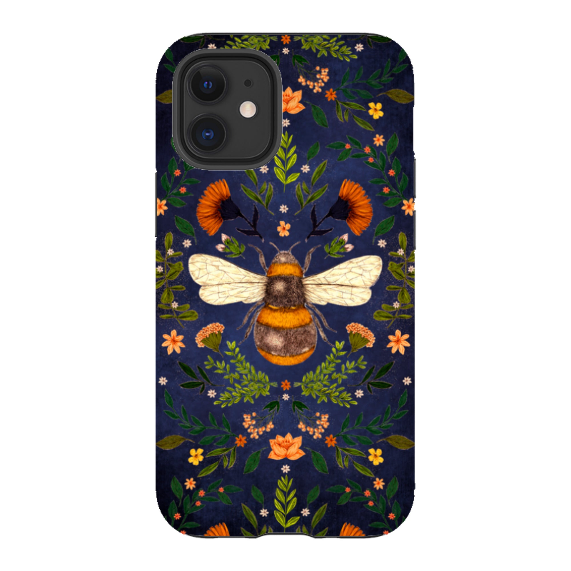 iPhone Tough Case - Botanical Bee Blue By Jade Mosinski