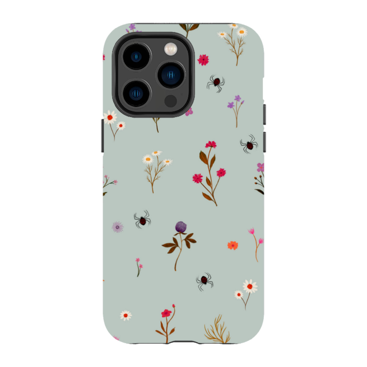 iPhone Tough Case - Florals and Spiders - Dusty Gourd By Katherine Quinn