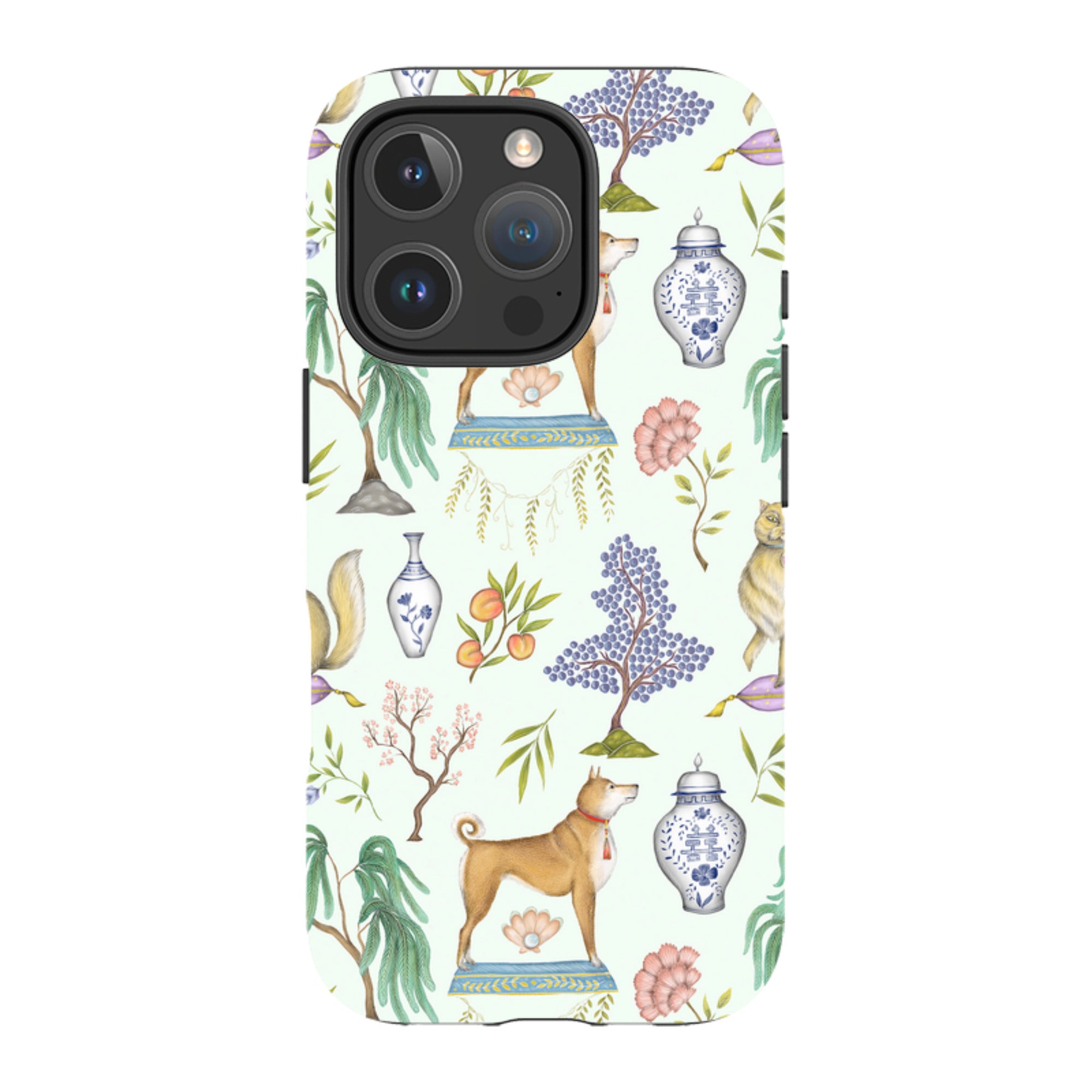 iPhone Tough Case - Chinoiserie Menagerie Green By Catherine Rowe
