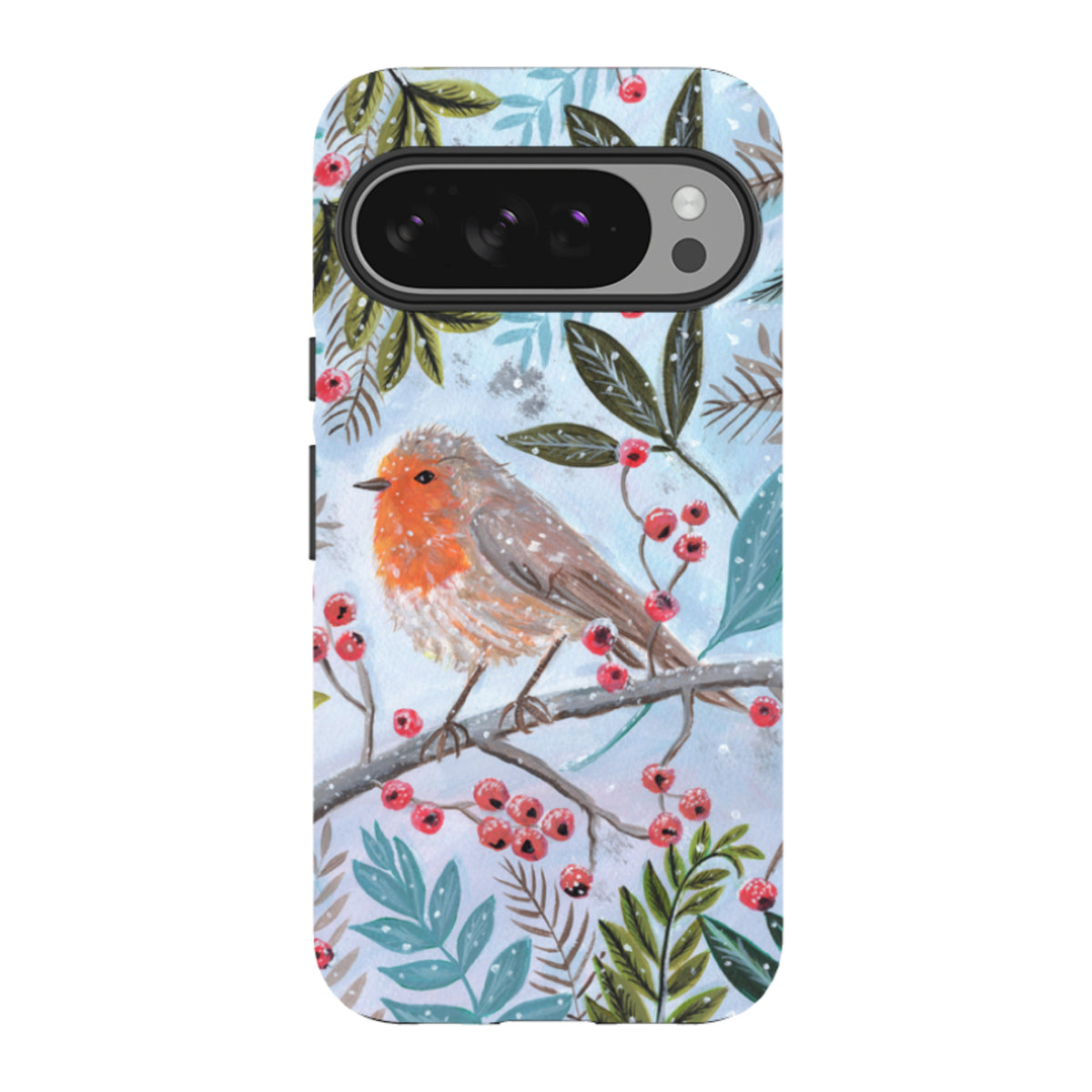 Google Tough Case - Robin With Berries By Mary Stubberfield