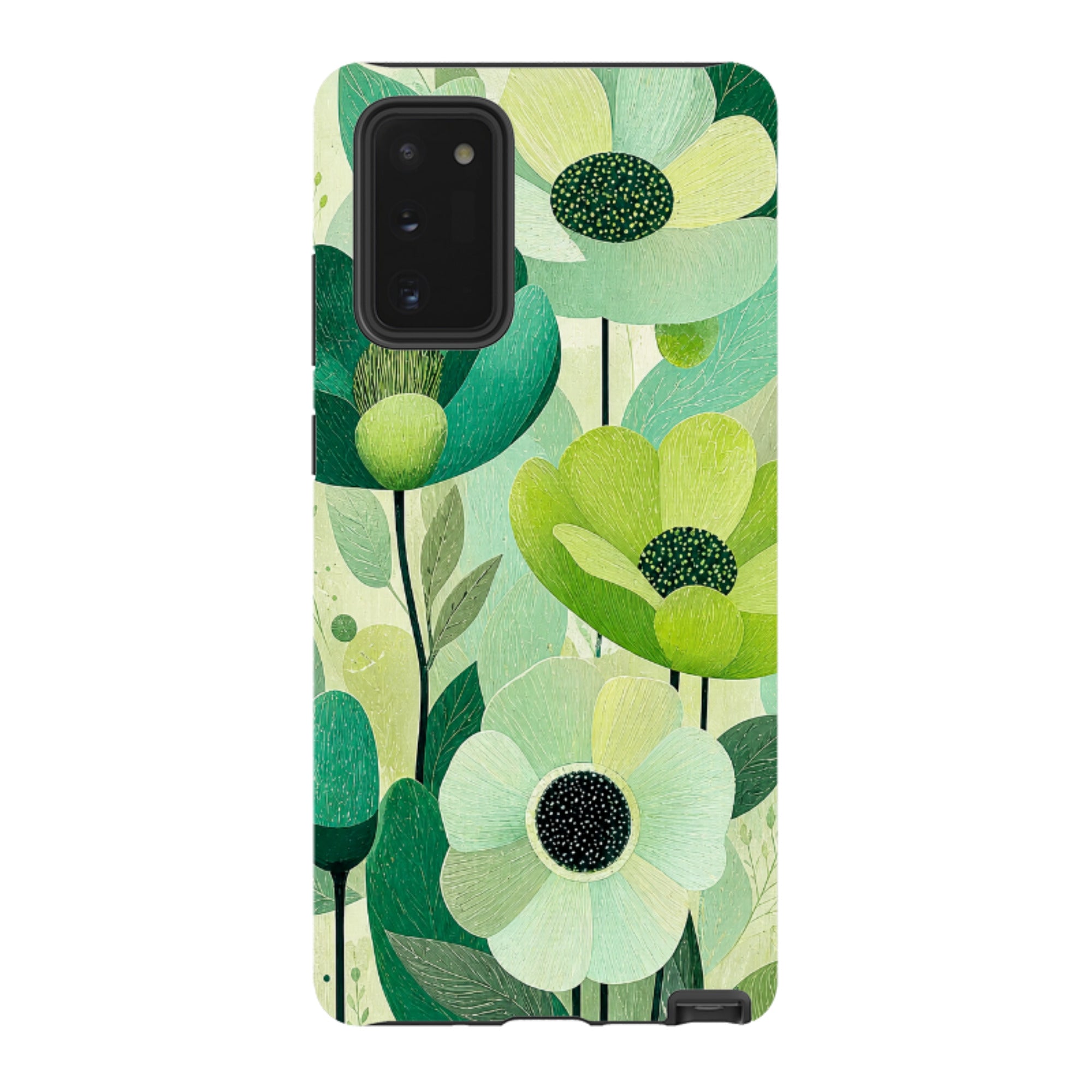 Samsung Tough Case - Mint Woodgrain Floral