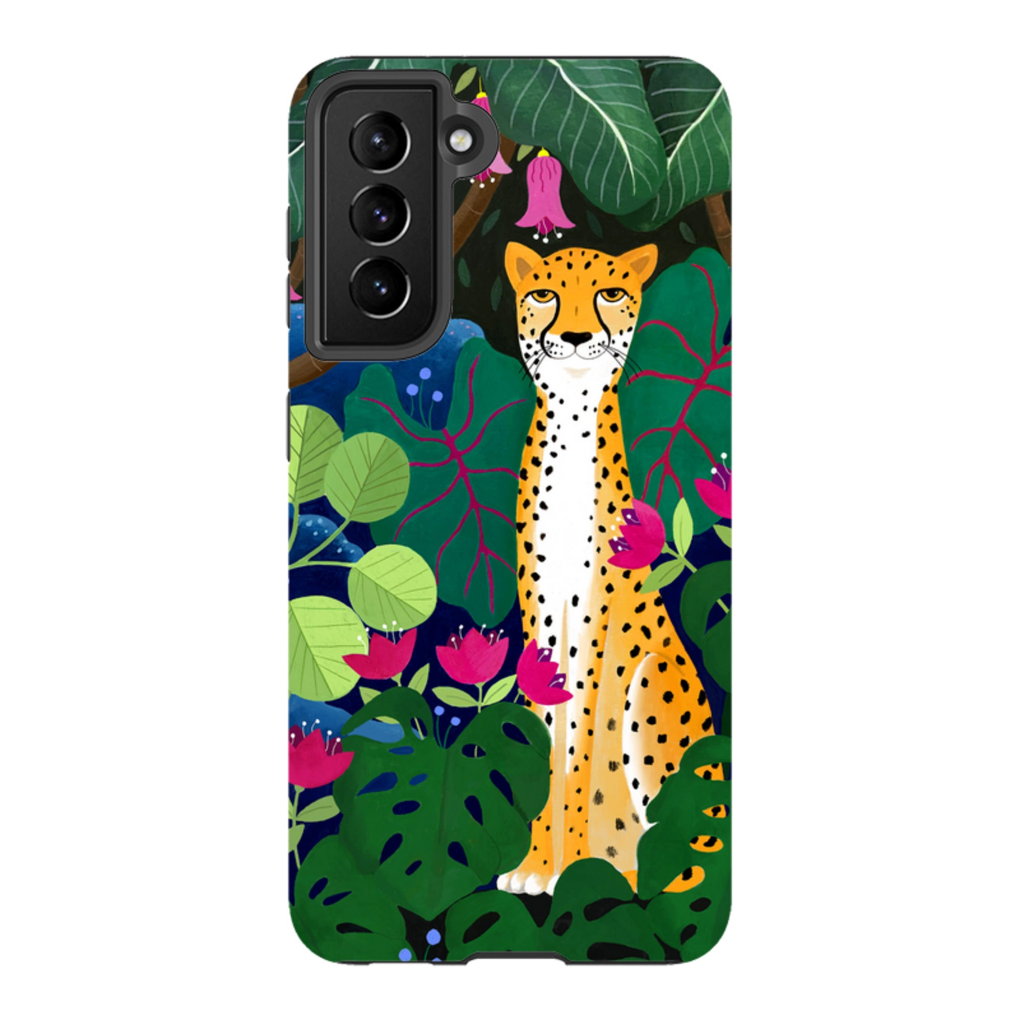 Samsung Tough Case - Cheetah And Monstera By Bex Parkin