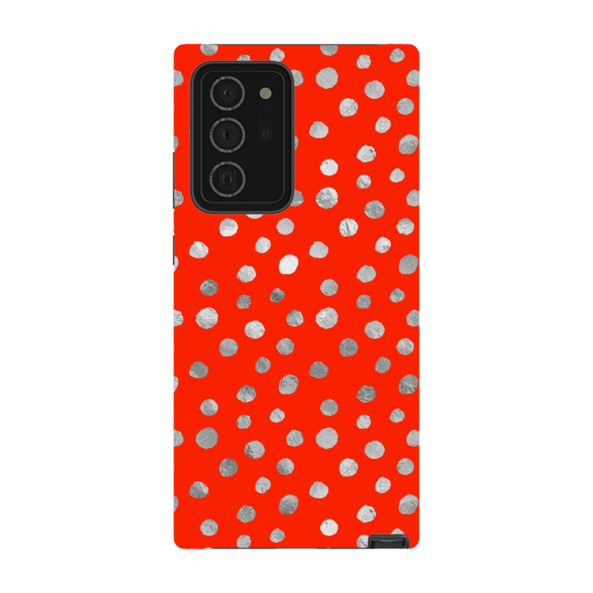 Samsung Tough Case - Red and Silver Dots