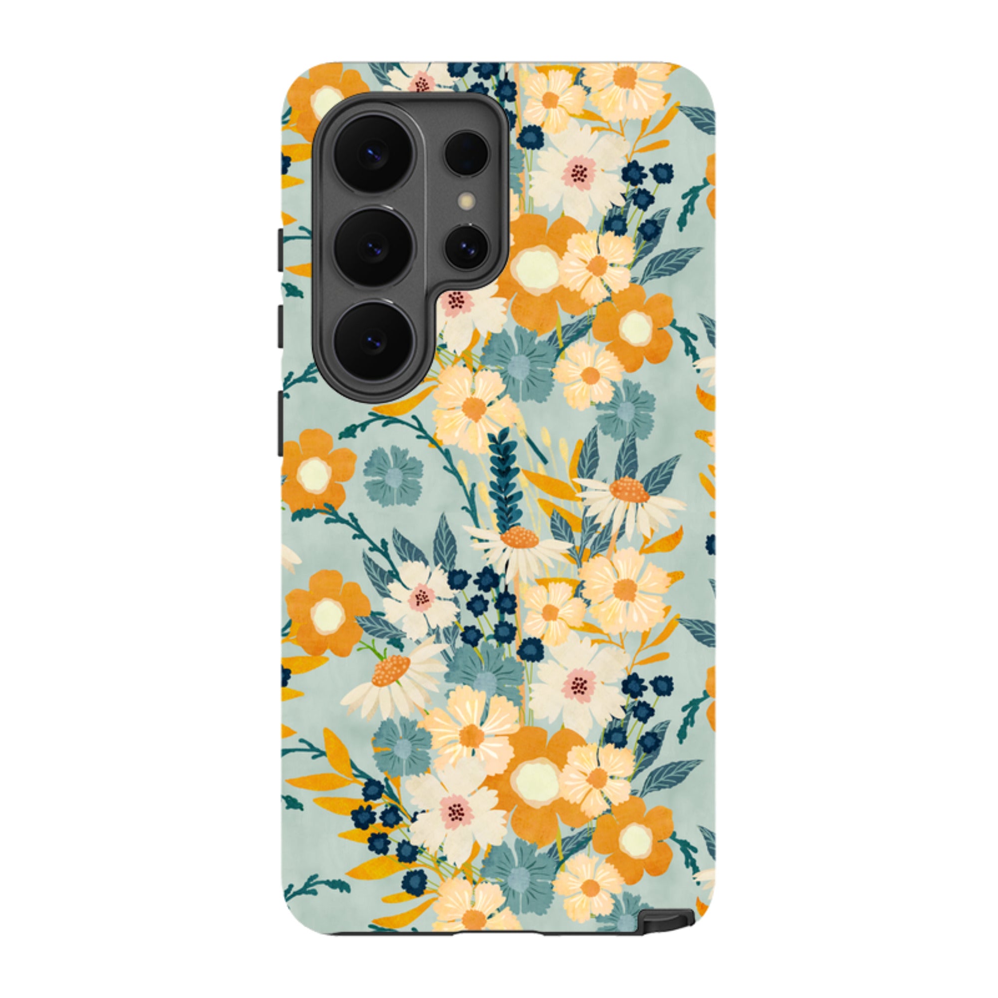 Samsung Tough Case - Yellow And Blue Floral By Katherine Quinn