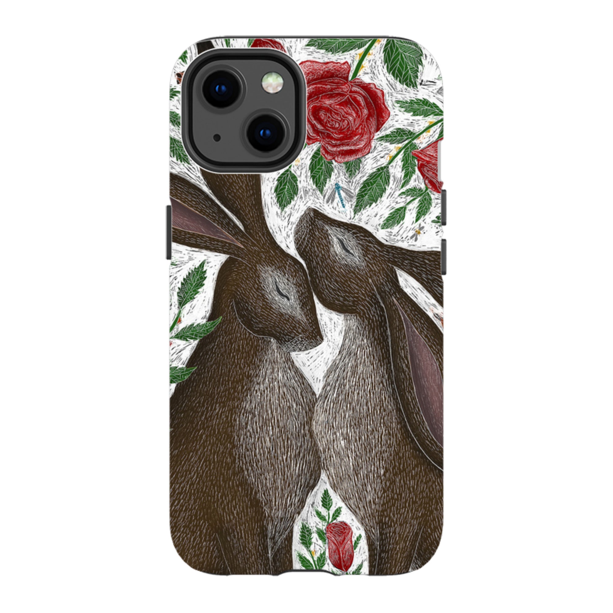 iPhone MagSafe Tough Case - Hares and Red Roses By Catherine Rowe