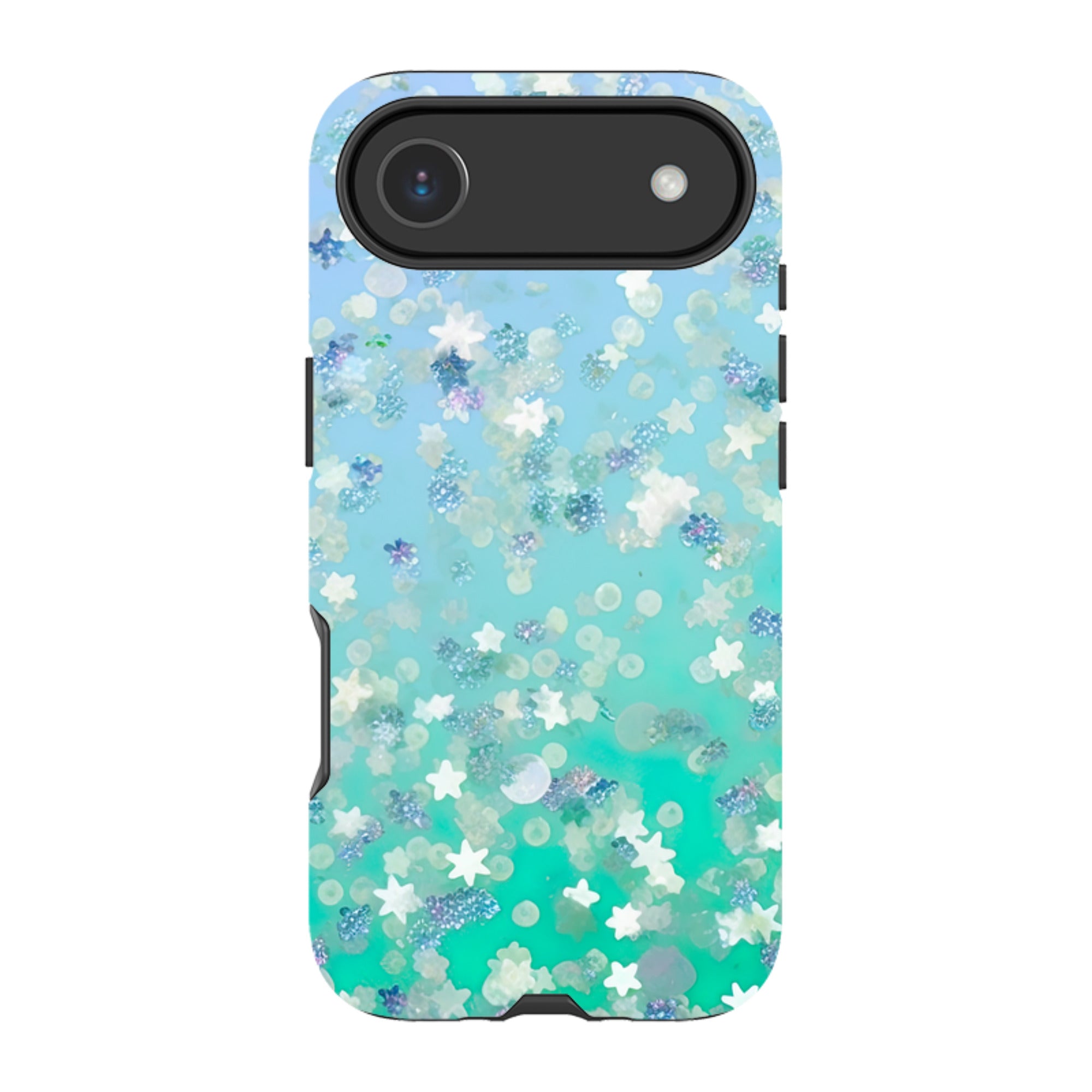 iPhone MagSafe Tough Case - Green Stars (case does not glitter)