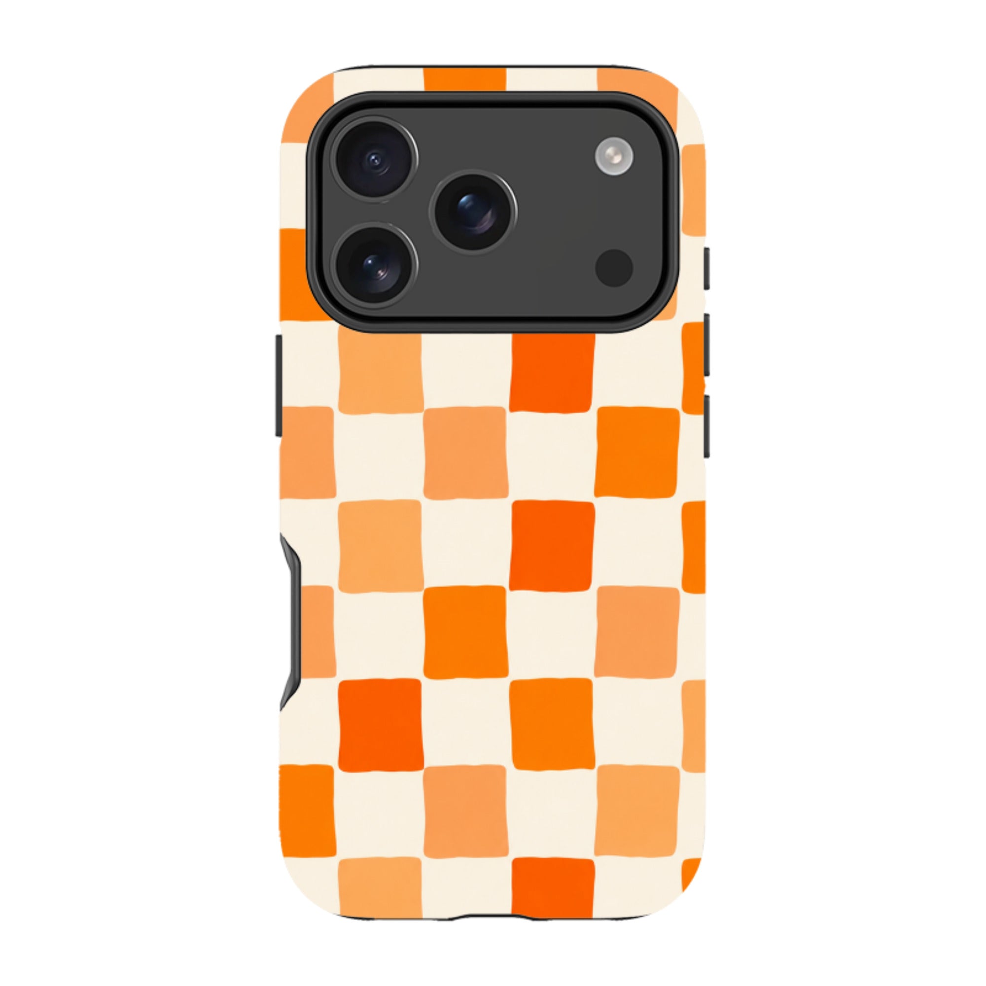 iPhone Tough Case - Orange Checkerboard