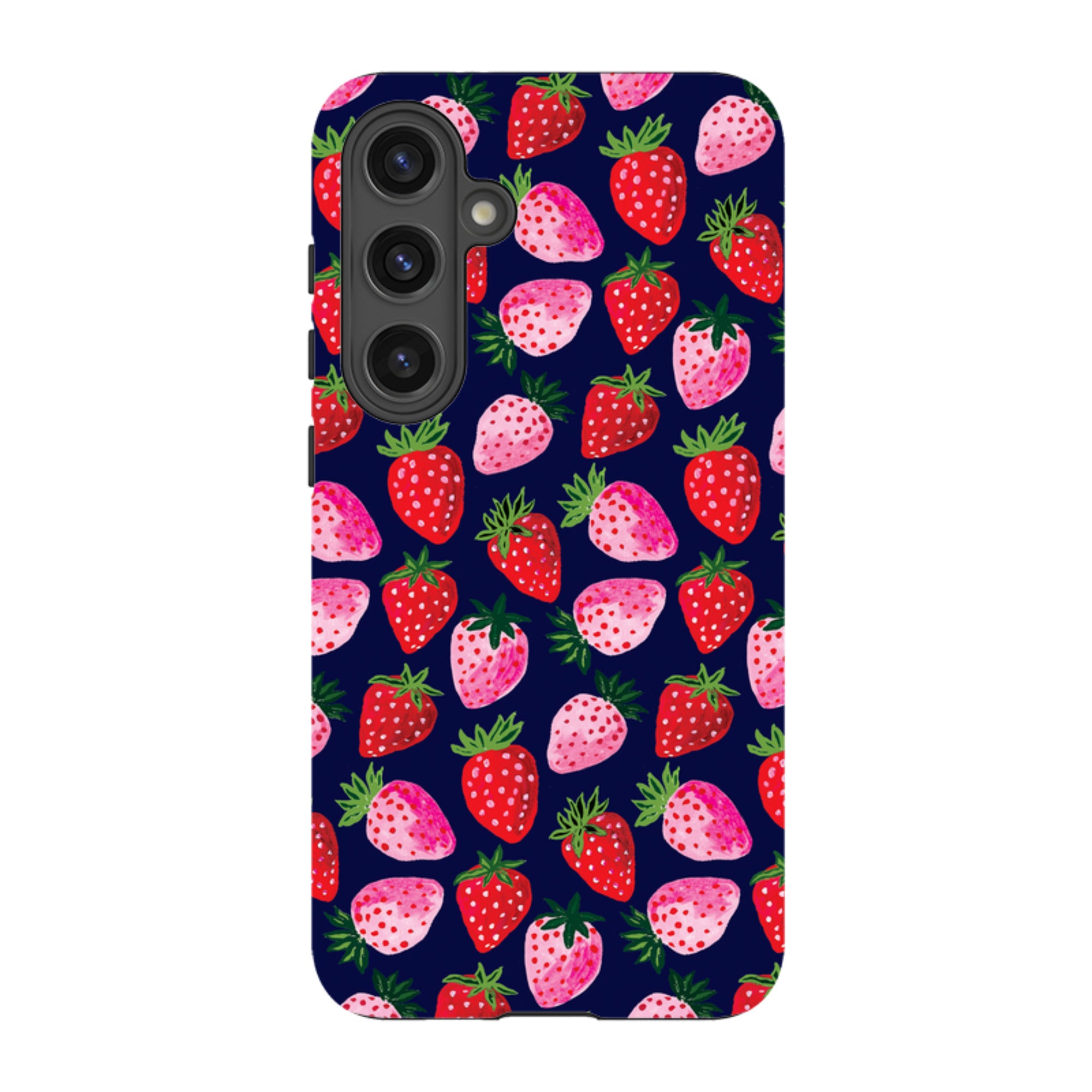 Samsung Tough  Case - Strawberry Scatter Navy By Emma Frances Grant