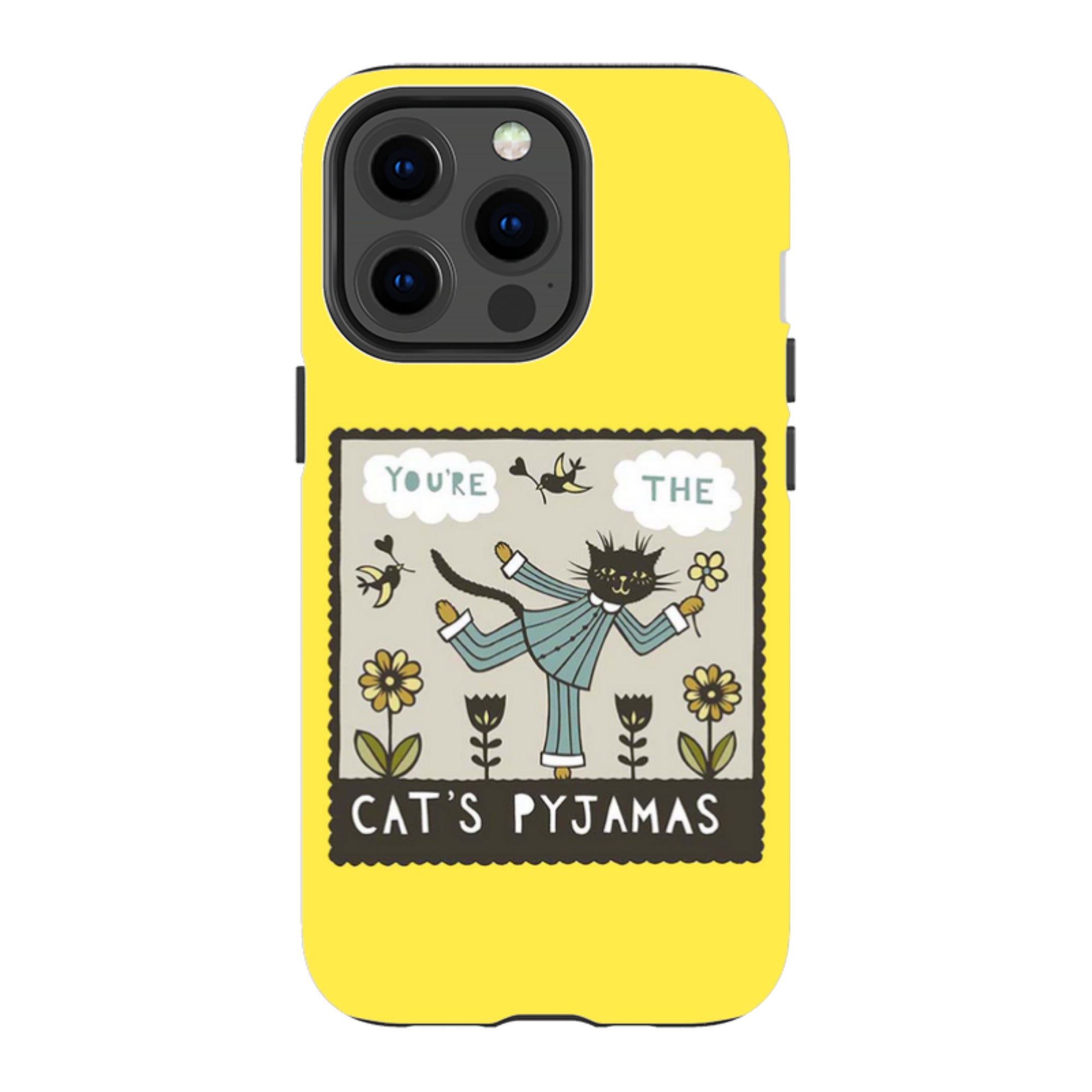 iPhone MagSafe Tough Case -  Cats Pyjamas Yellow By Suzy Taylor