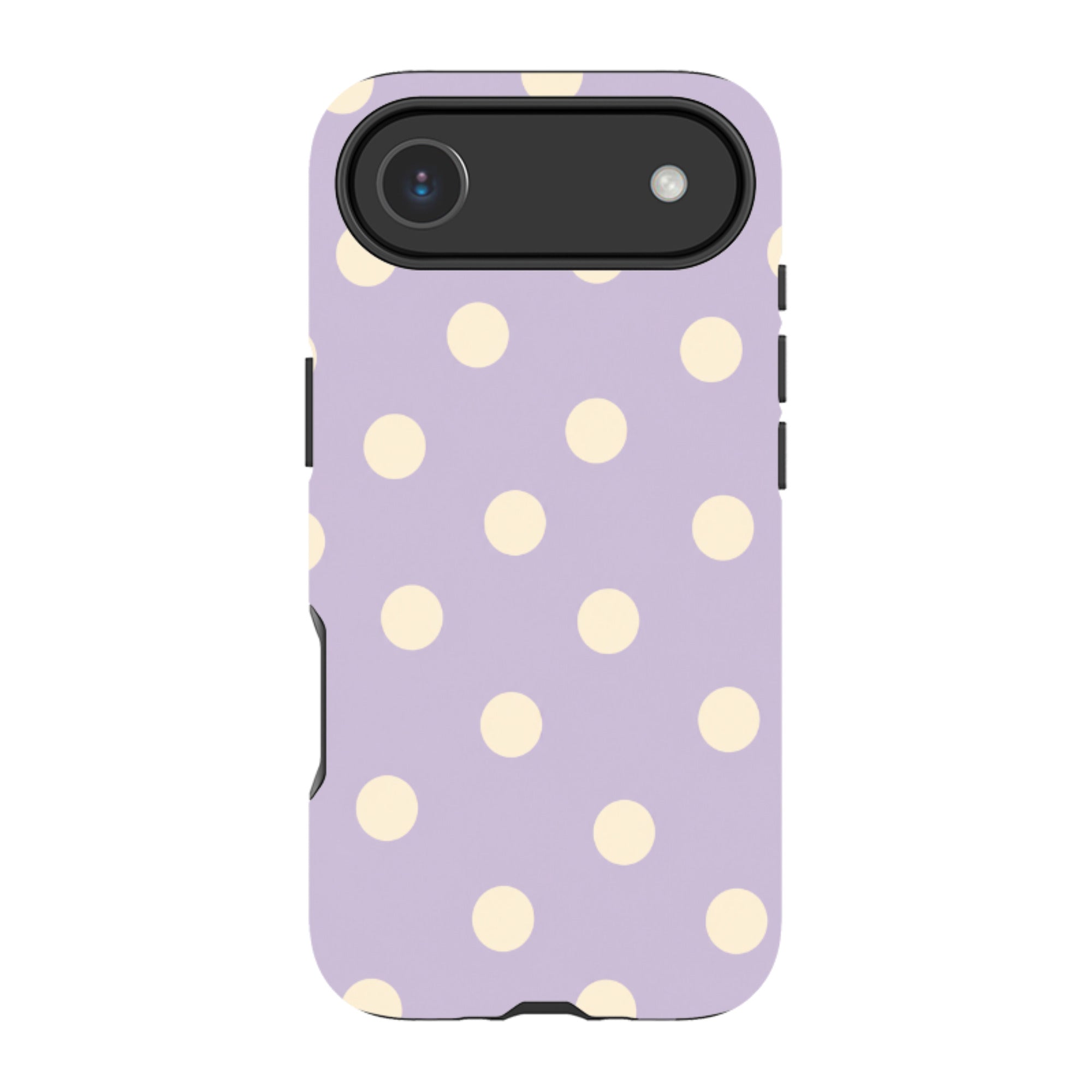 iPhone MagSafe Tough Case - Pastel Purple & Cream Polka Dot