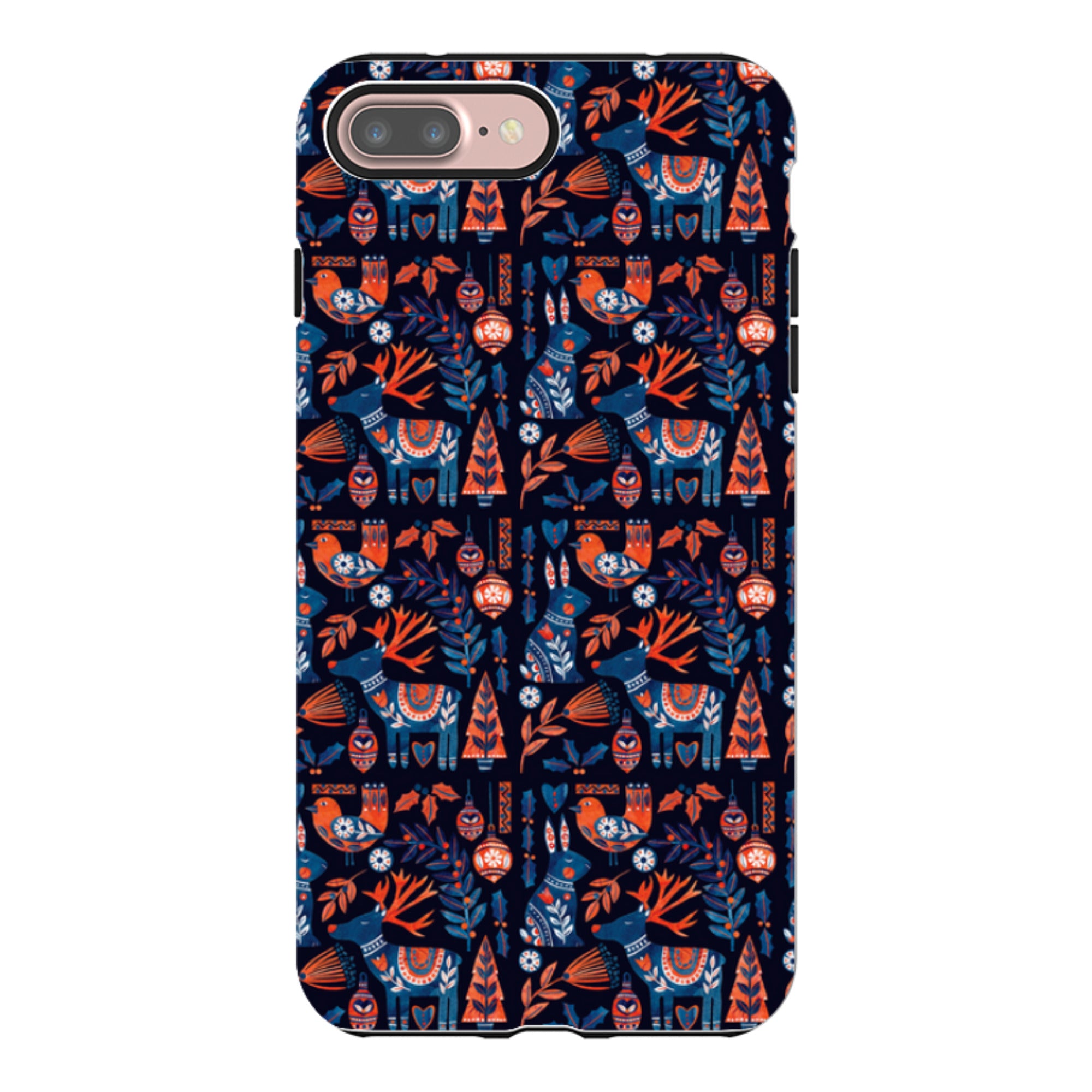 iPhone Tough Case - Scandi Animals Dark By Tracey English